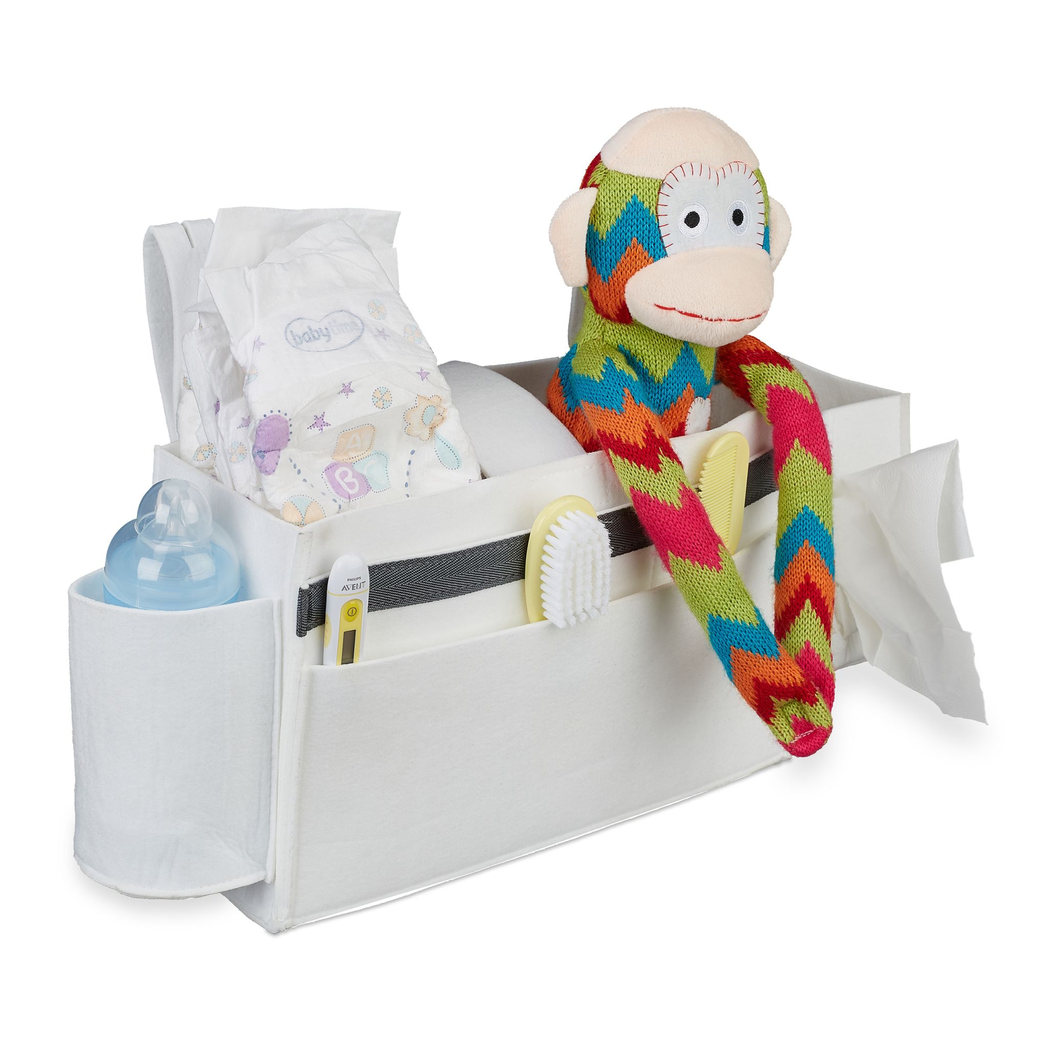 Betttasche für Hochbett Filz Weiss
