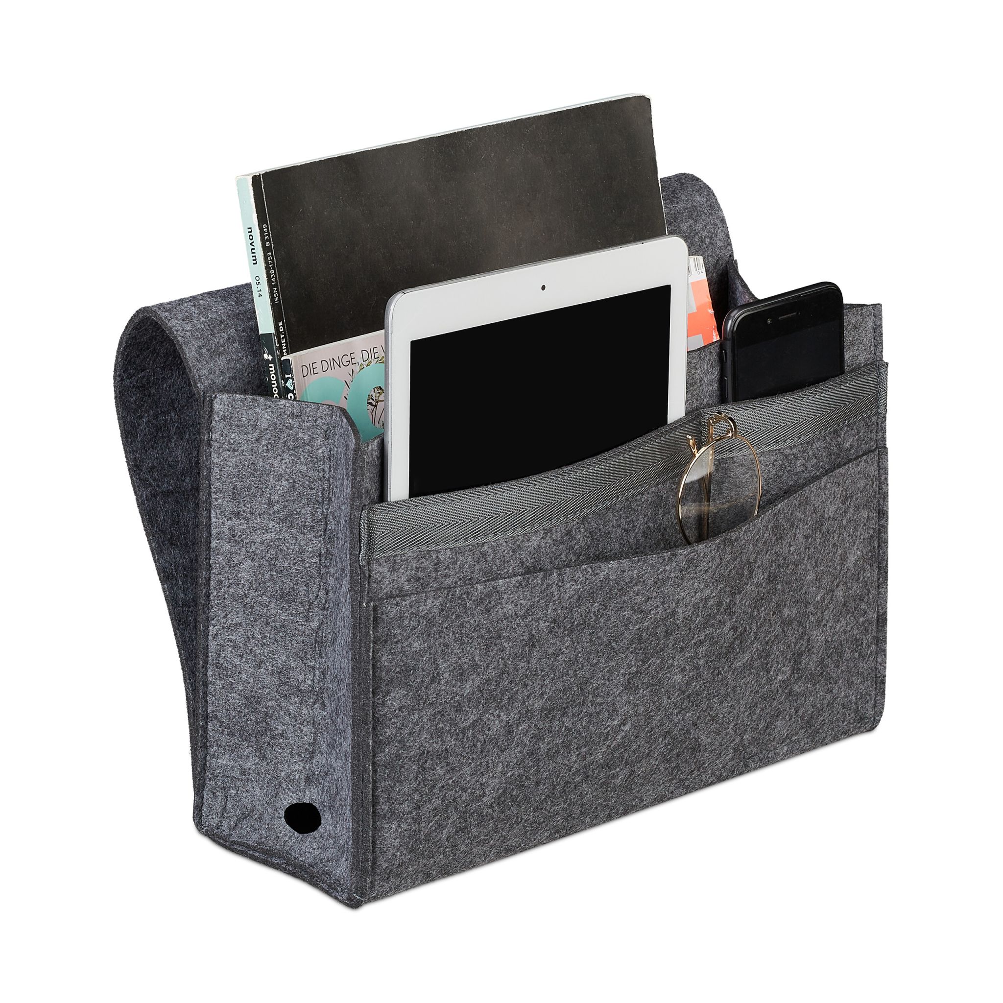 Betttasche mit Klettverschluss Anthrazit