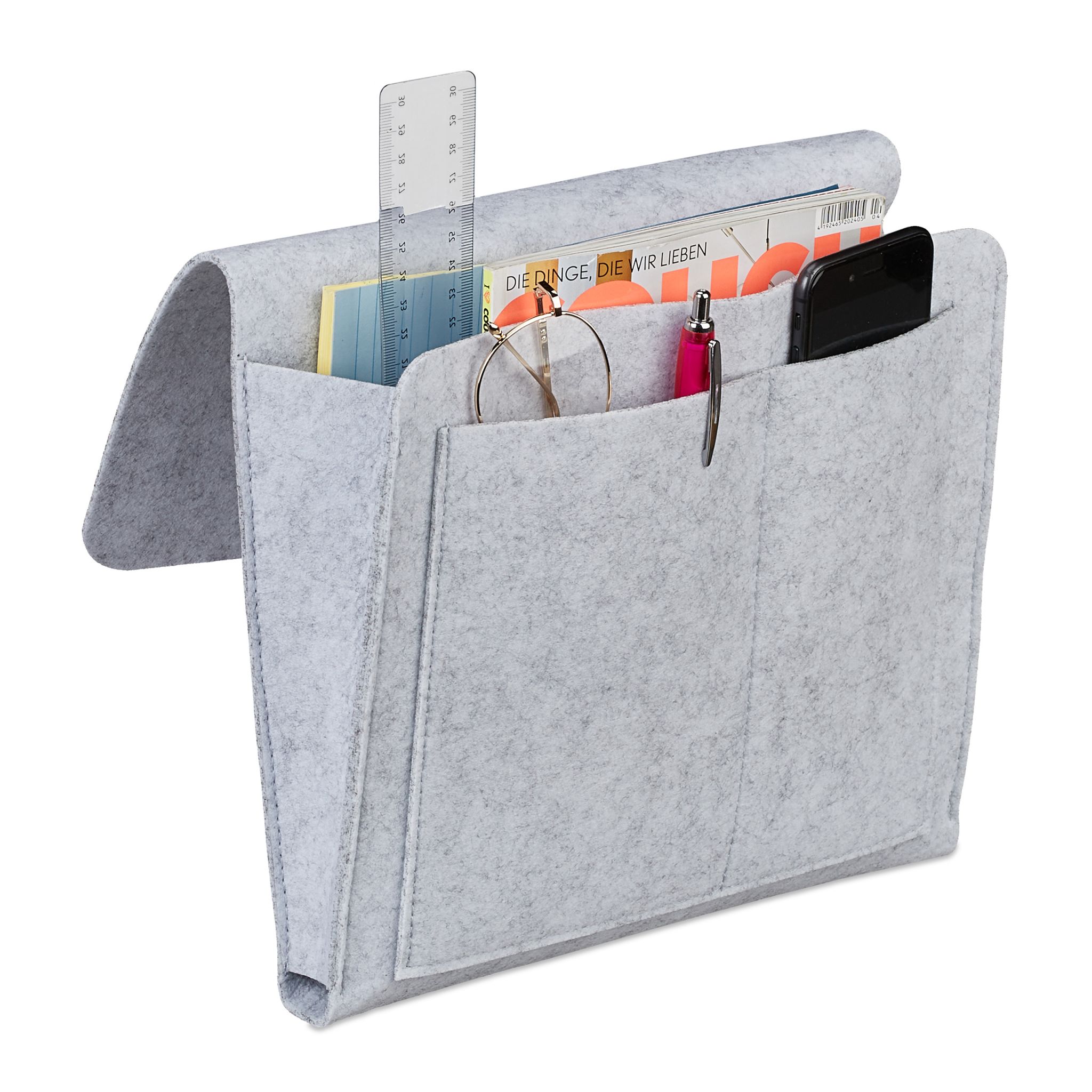 Betttasche Filz Grau