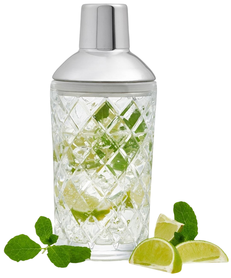 Cocktail Shaker Glas Silber