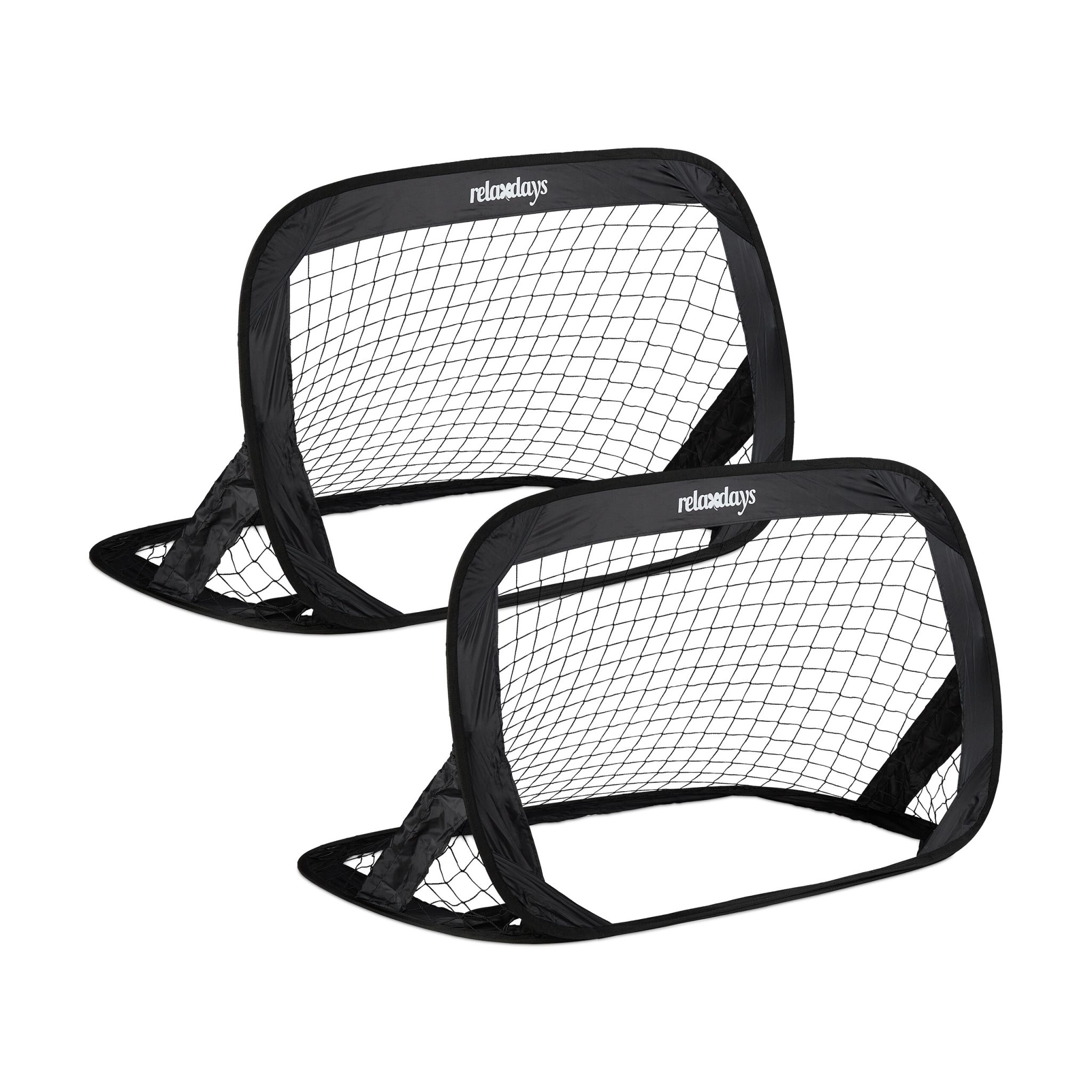 Fussballtore Pop-Up 2er-Set Schwarz