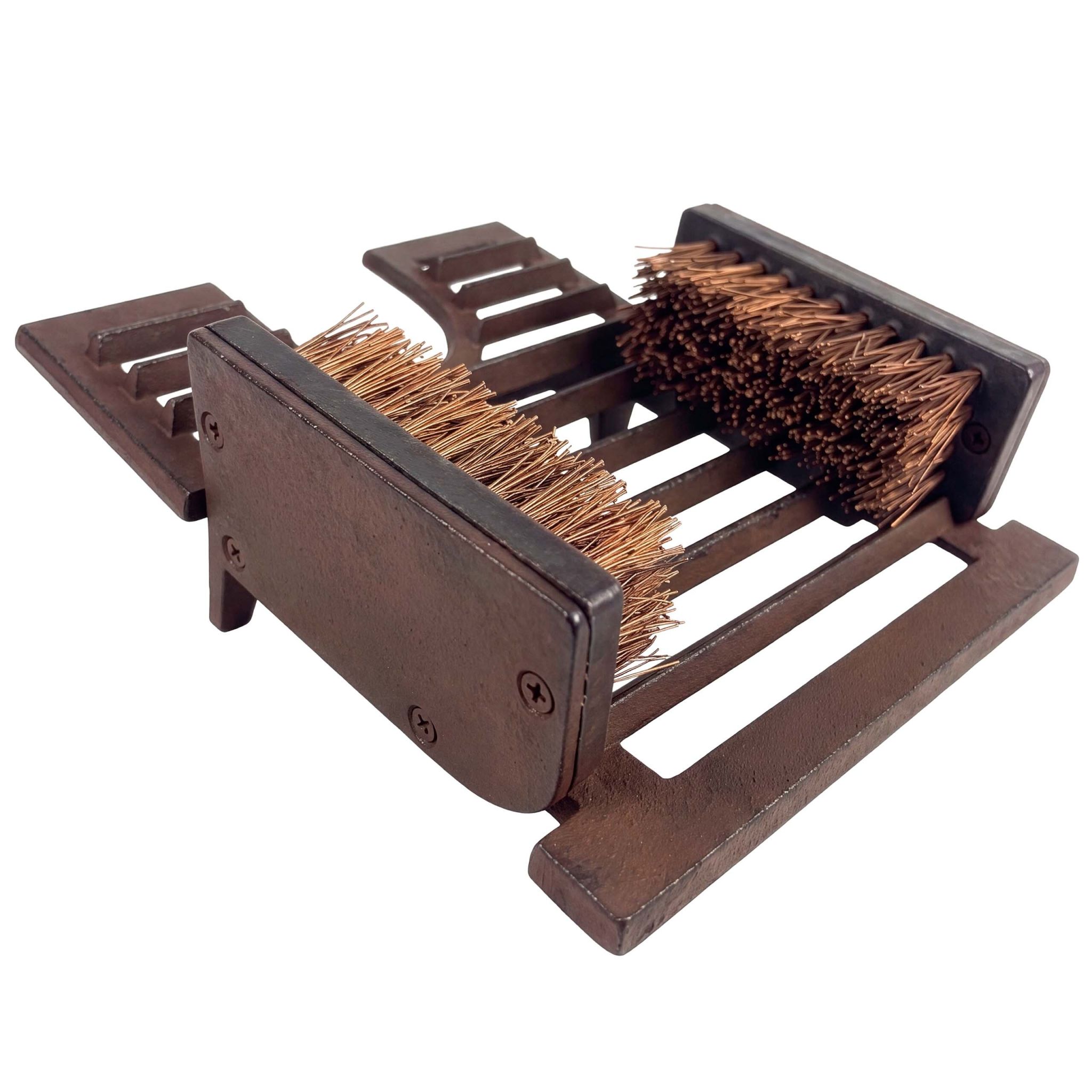 Gusseisen Schuhabstreifer mit Bürsten Braun