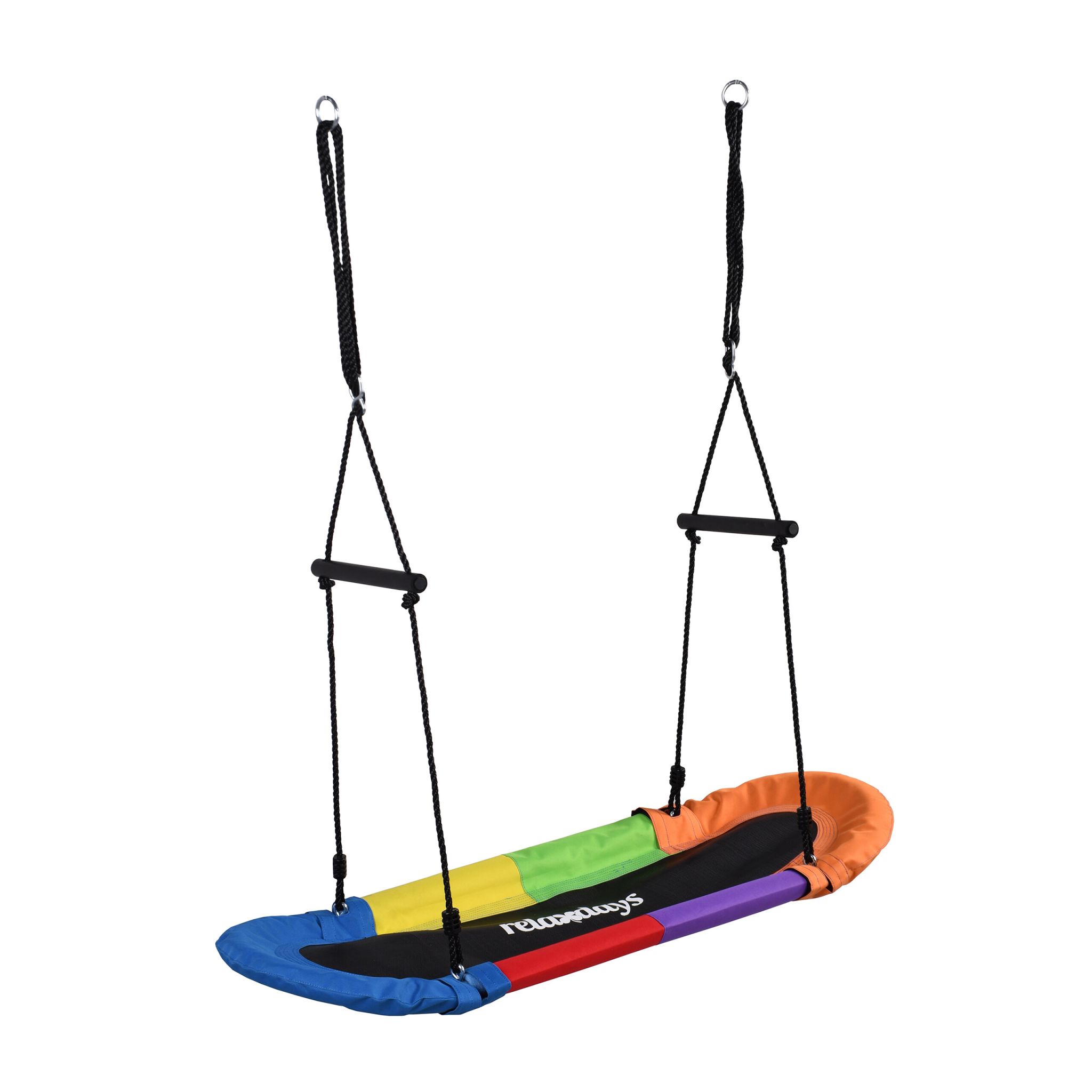 Nestschaukel oval 150 kg mit Griffen Blau-Orange-Schwarz