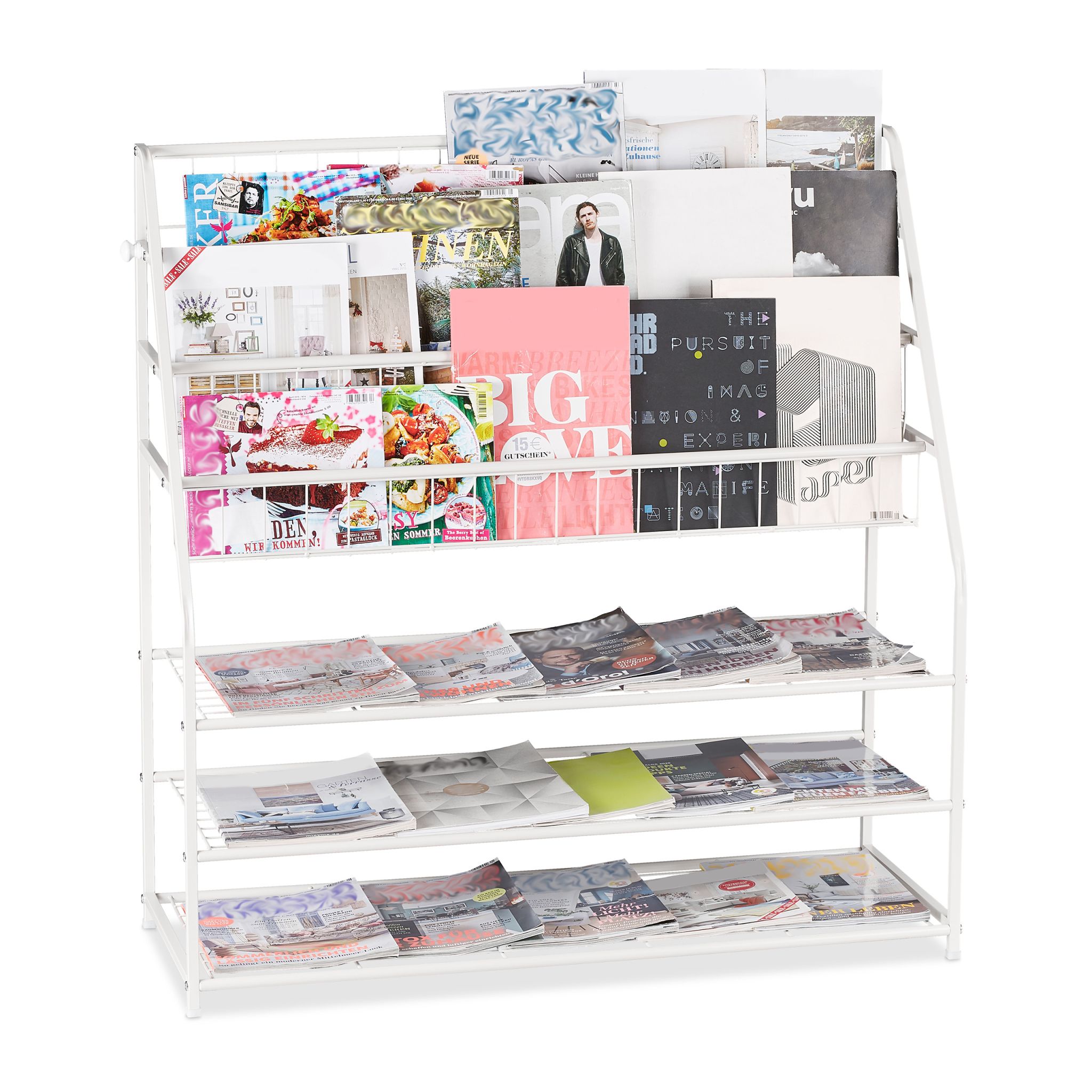Zeitschriftenregal XL Metall Weiss