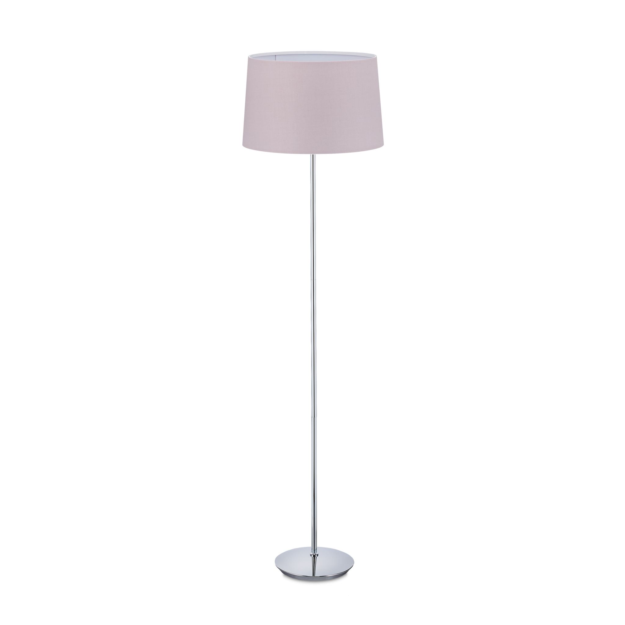 Stehlampe mit Stoffschirm Rosa-Silber