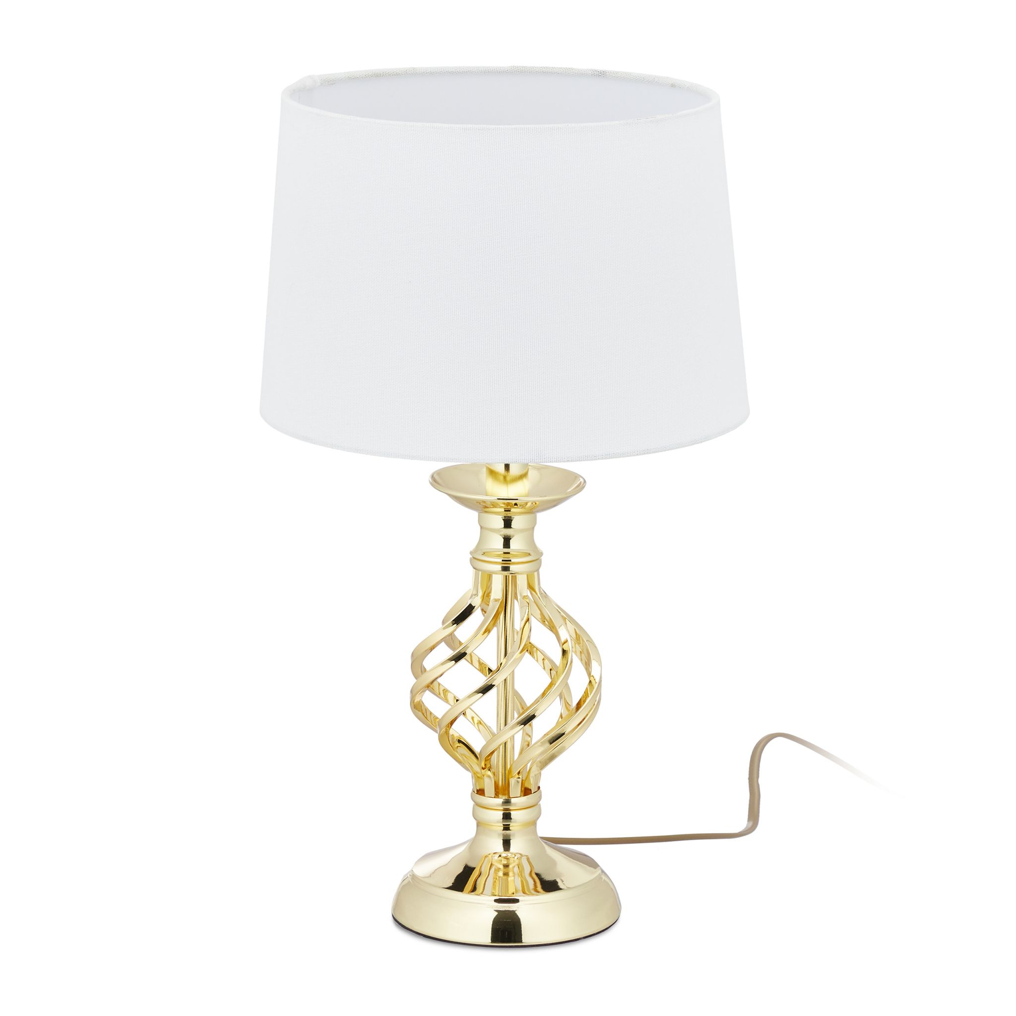 Tischlampe modern dimmbar Weiss-Gold