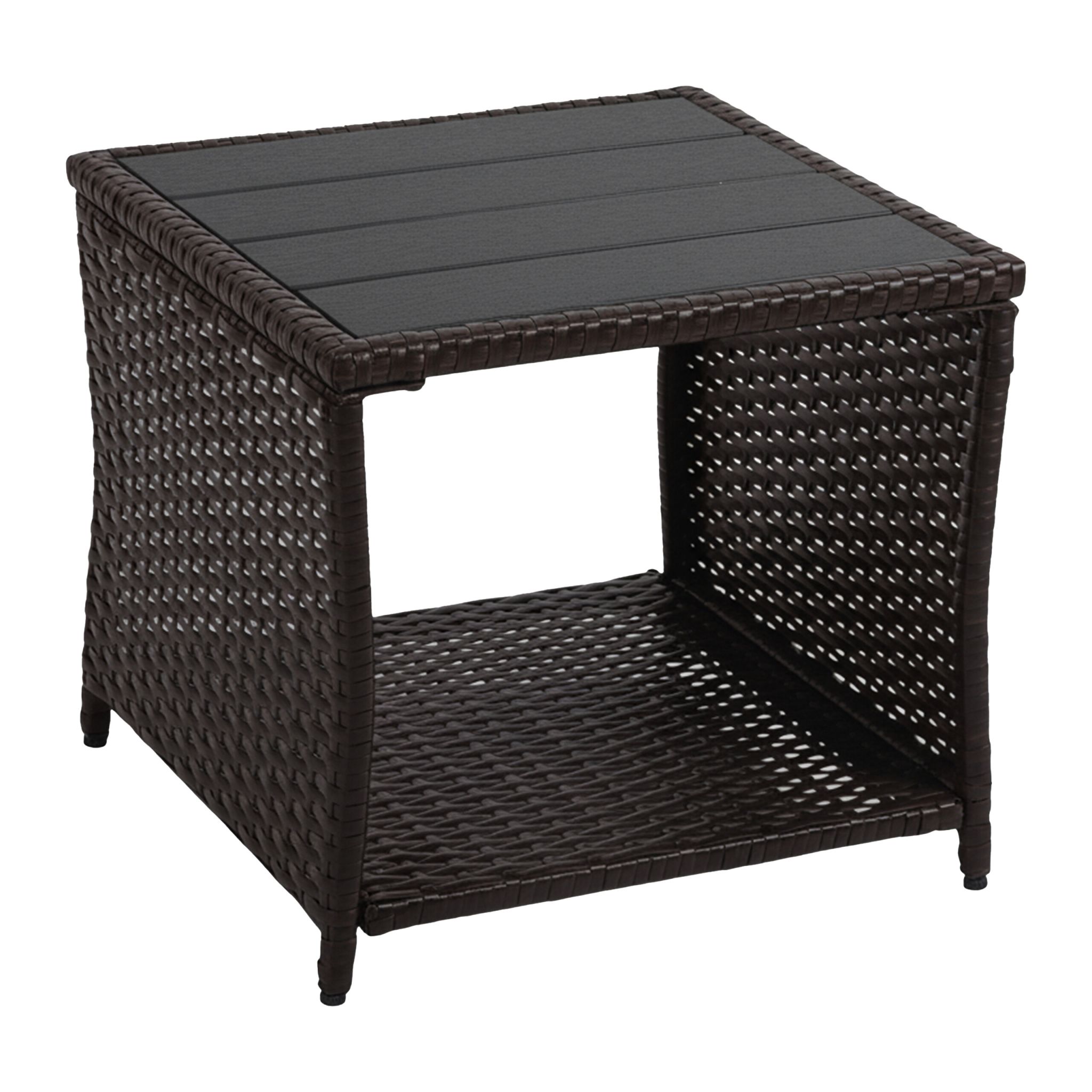 Balkontisch Polyrattan Braun-Schwarz