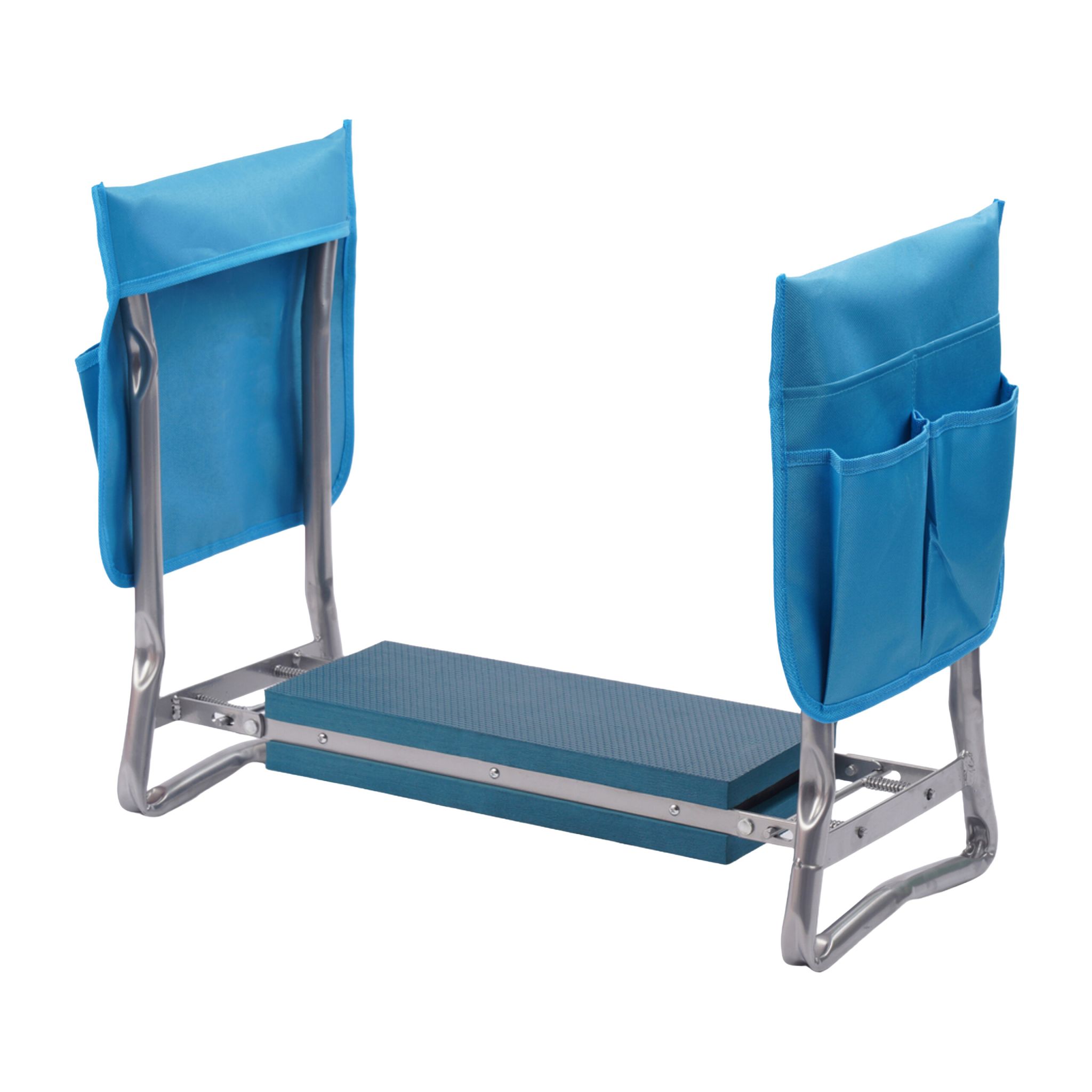 Kniebank Gartenarbeit mit Taschen Blau-Silber