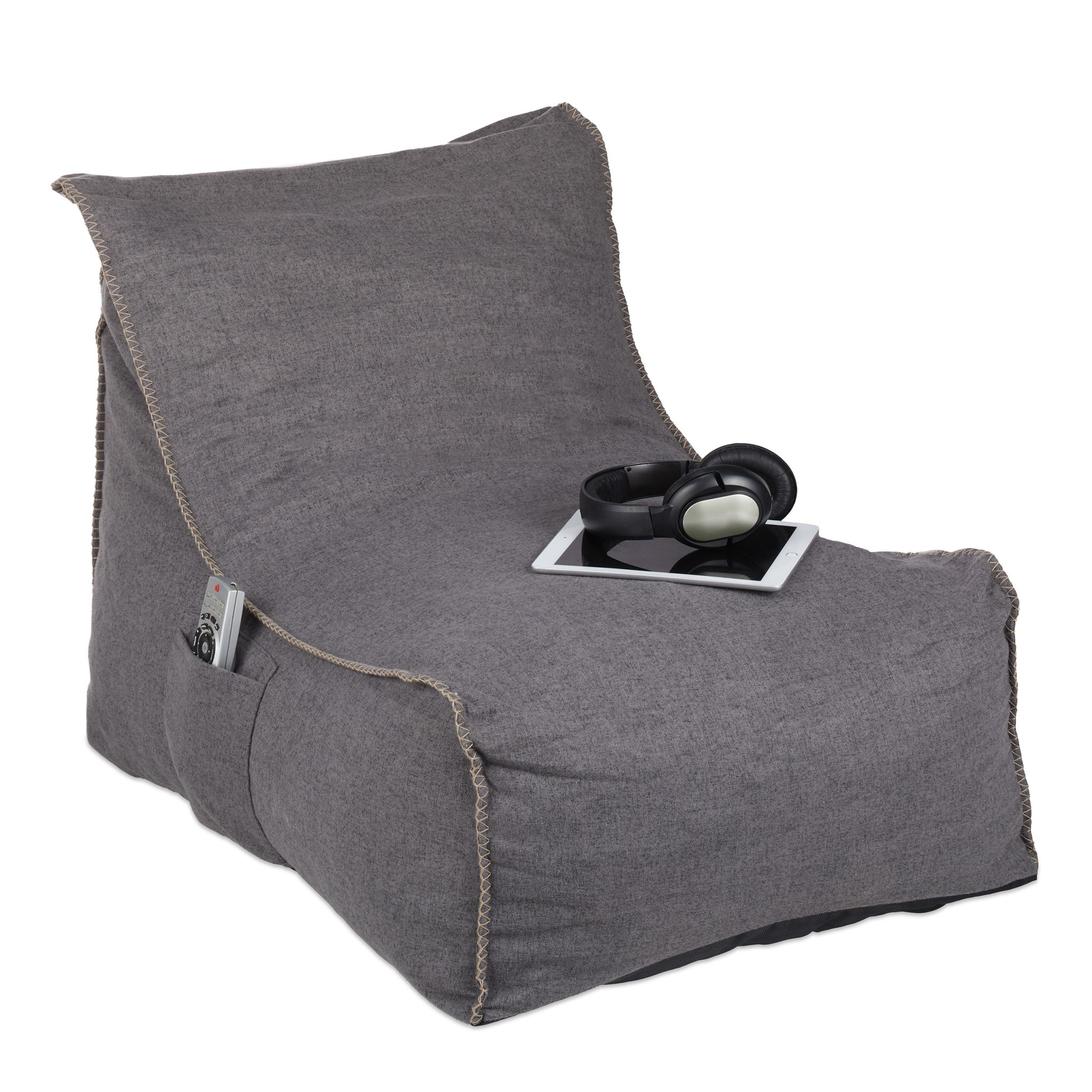 Sitzsack mit Lehne Grau