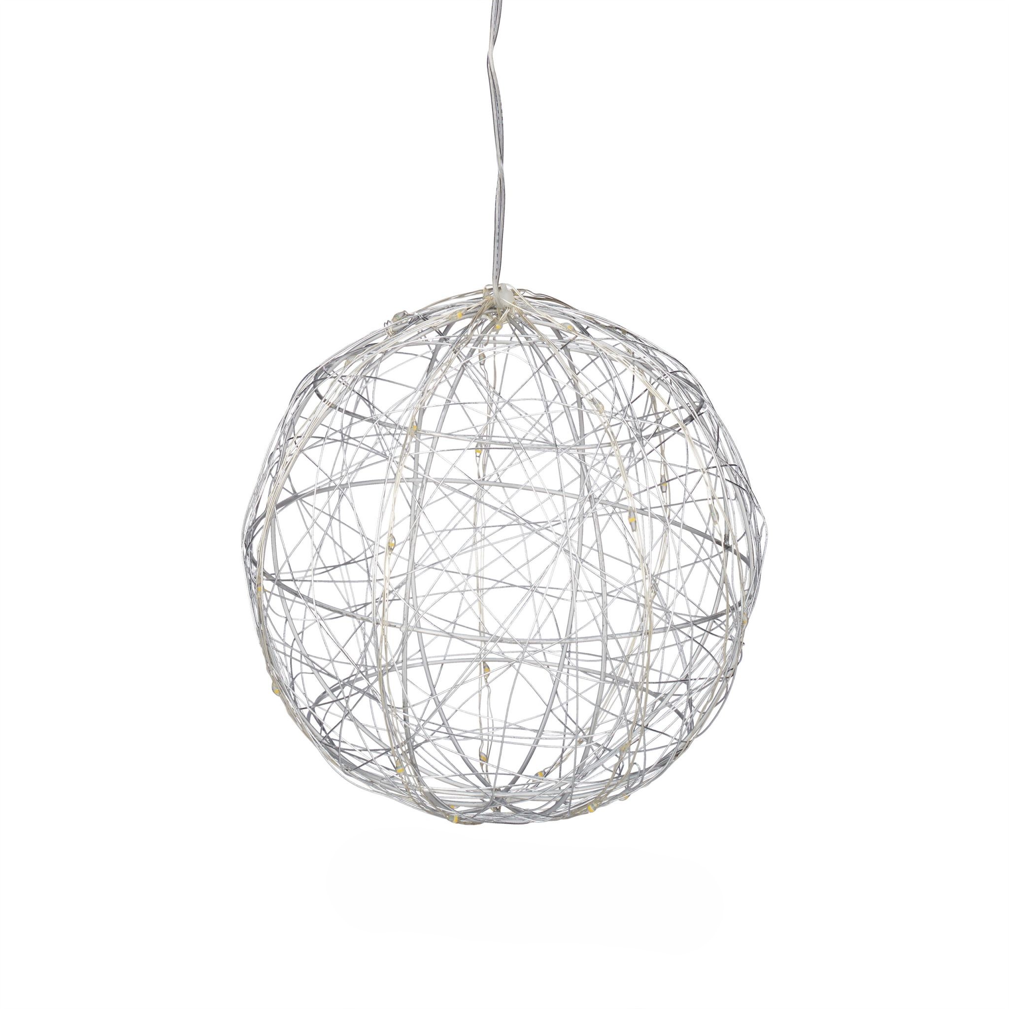 LED Dekokugel 25cm Silber