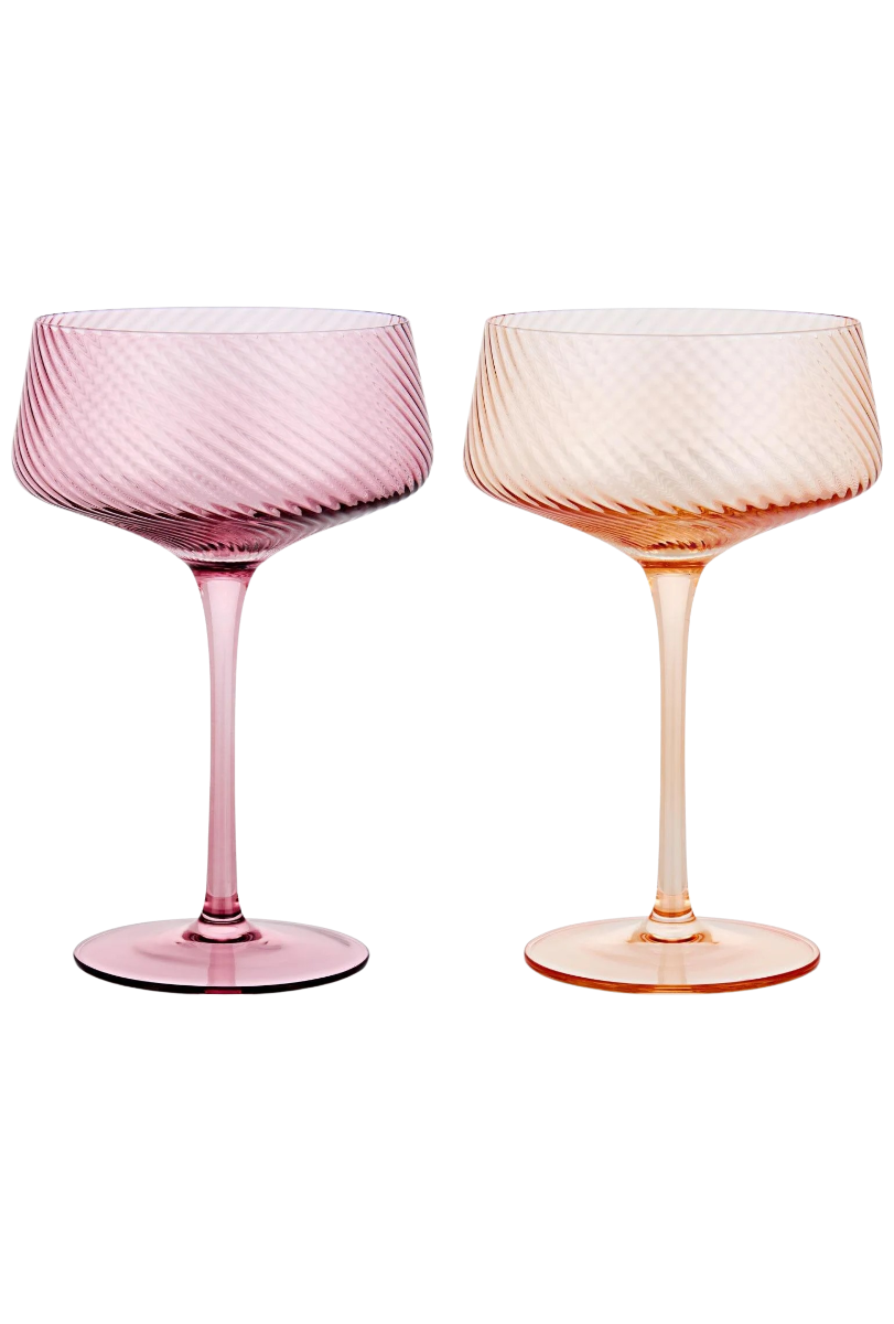 Champagnerschalen Twist 2er-Set pink/peach
