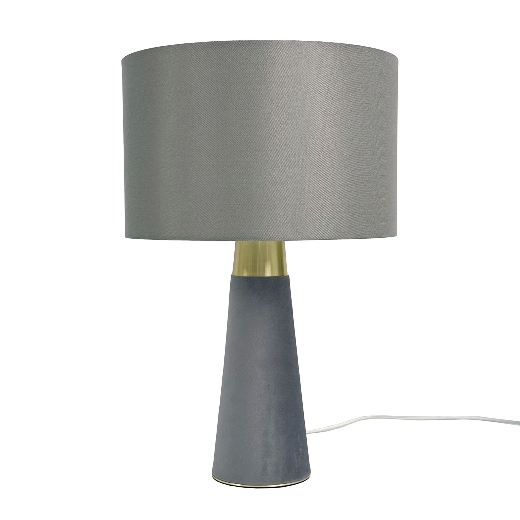Tischlampe Samt & Leinen Gold-Grau