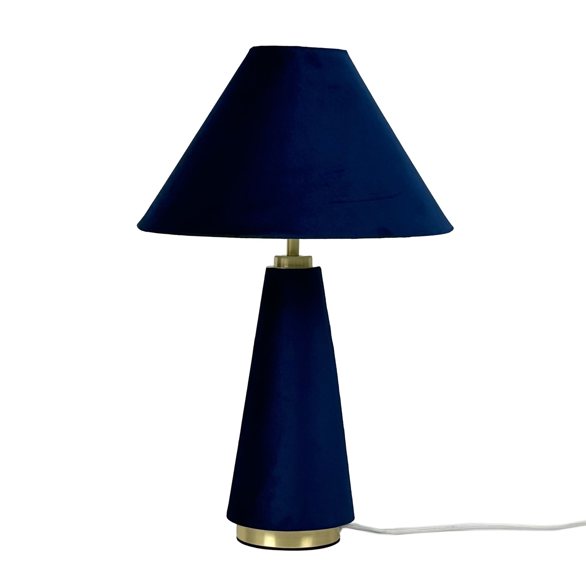 Tischlampe mit Samtschirm Dunkelblau-Gold
