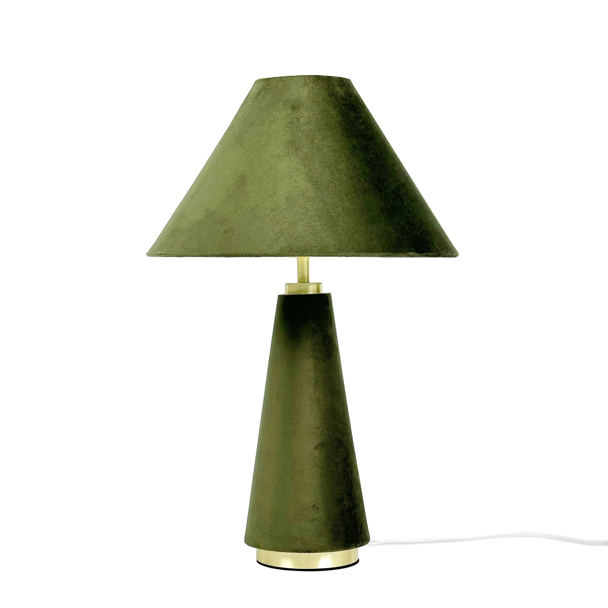 Tischlampe mit Samtschirm Gold-Grün
