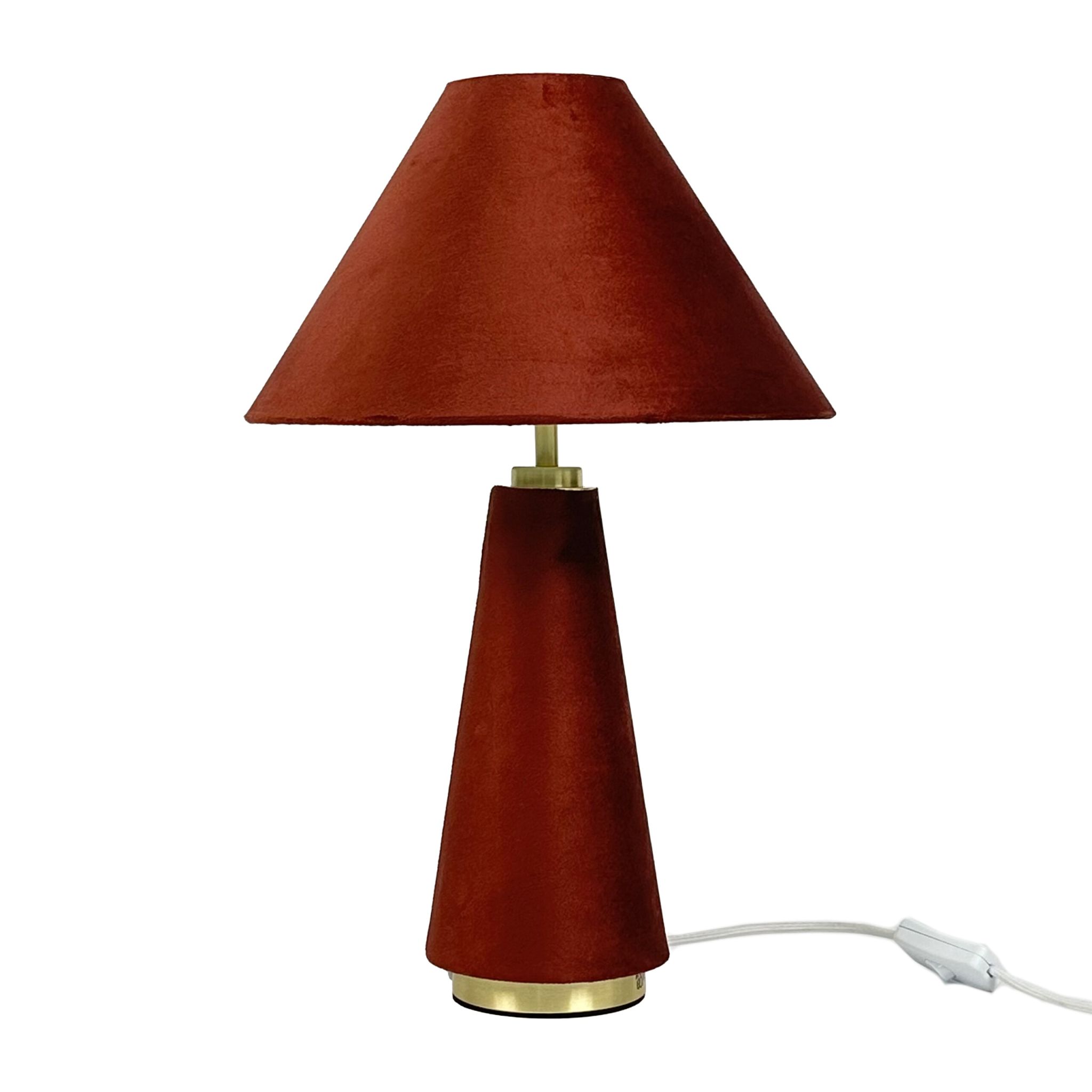 Tischlampe mit Samtschirm Dunkelrot-Gold