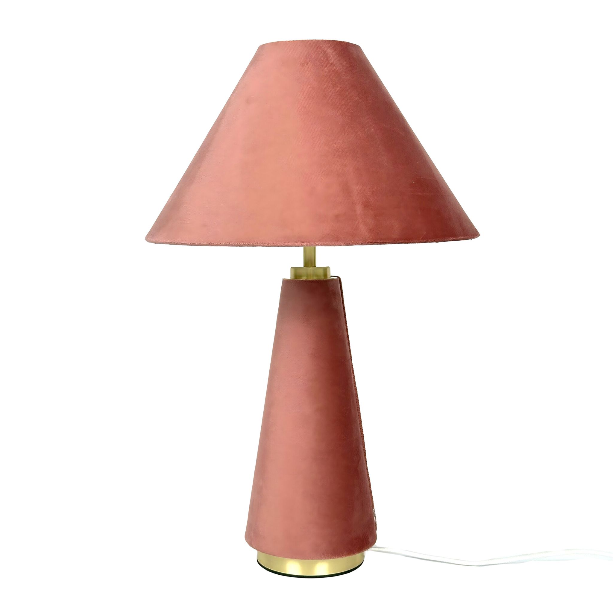 Tischlampe mit Samtschirm Gold-Rosa