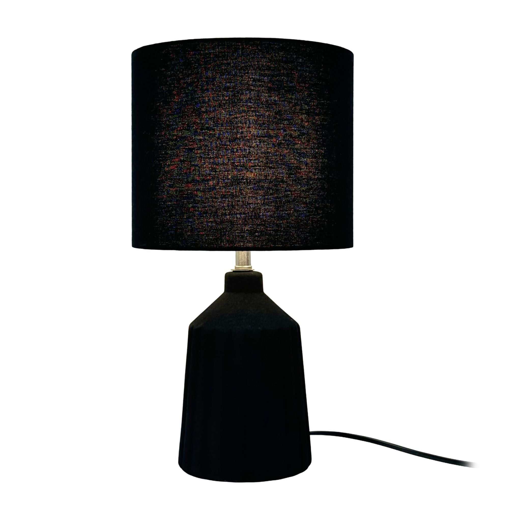 Tischlampe mit Keramiksockel Schwarz