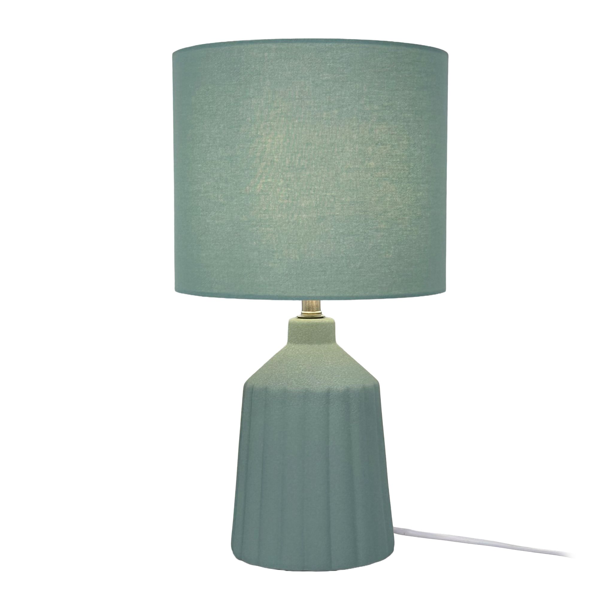 Tischlampe mit Keramiksockel Grün