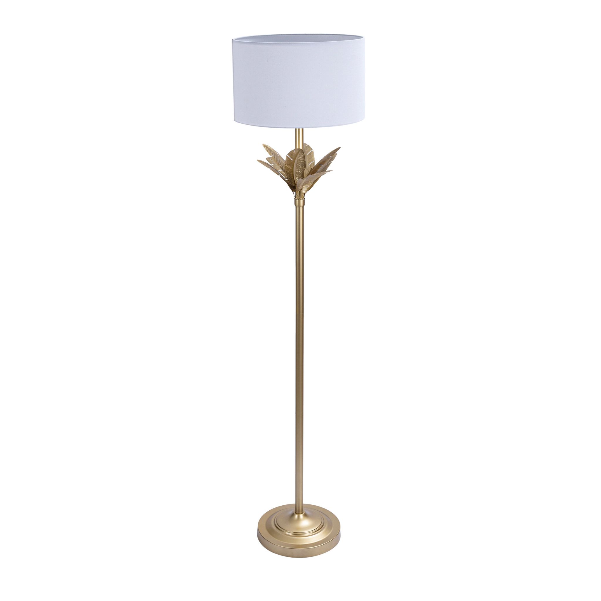 Lampe Palmenblatt Weiss-Gold
