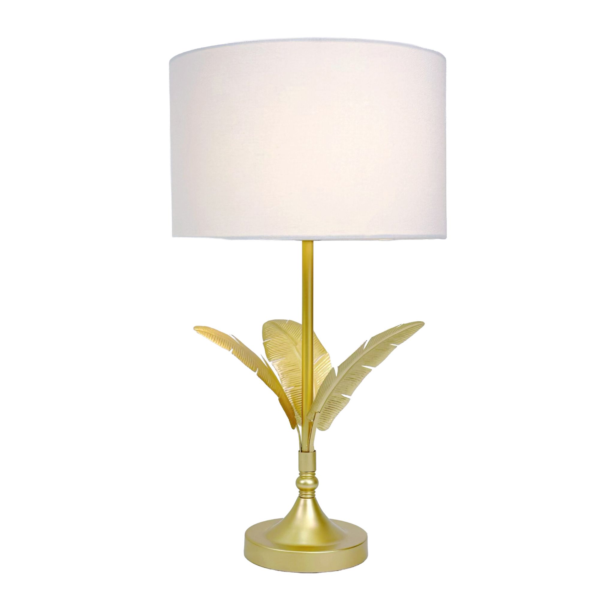 Lampe Palmenblatt Weiss-Gold
