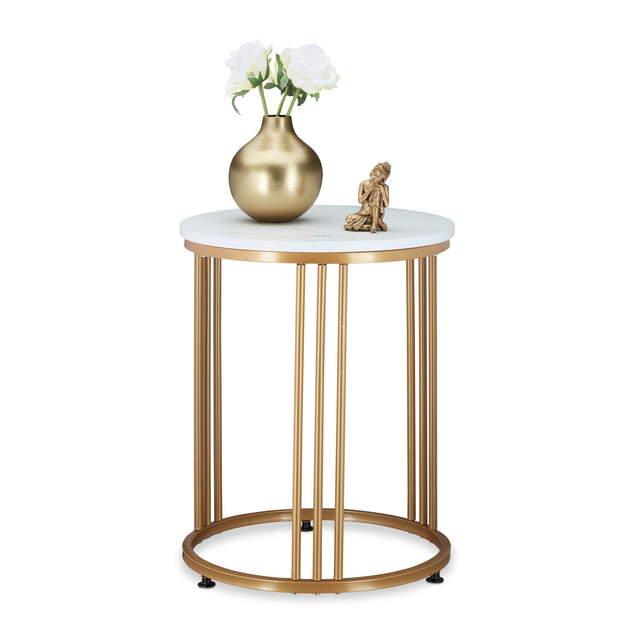 Beistelltisch MARMO Weiss-Gold
