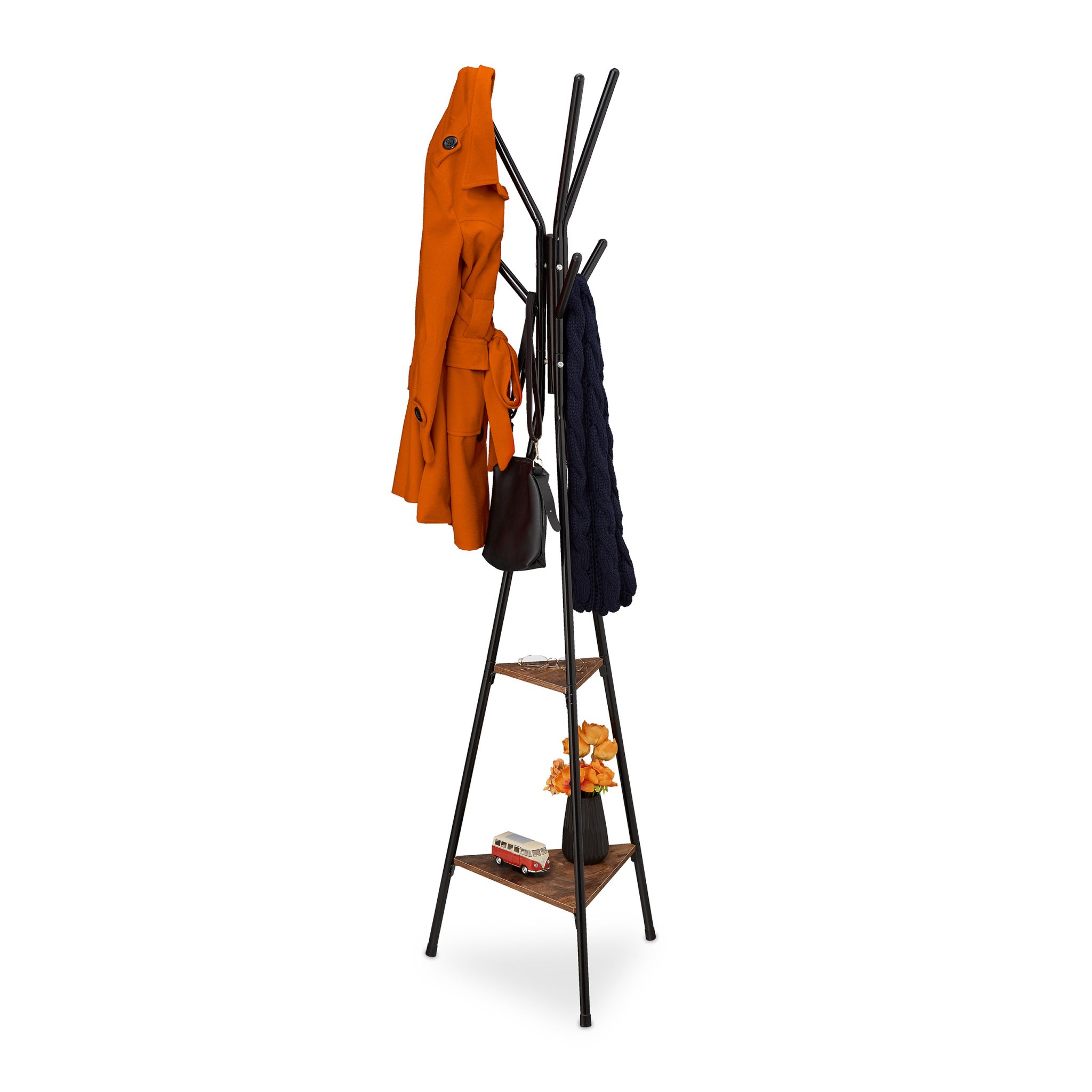 Garderobenständer industrial Braun-Schwarz