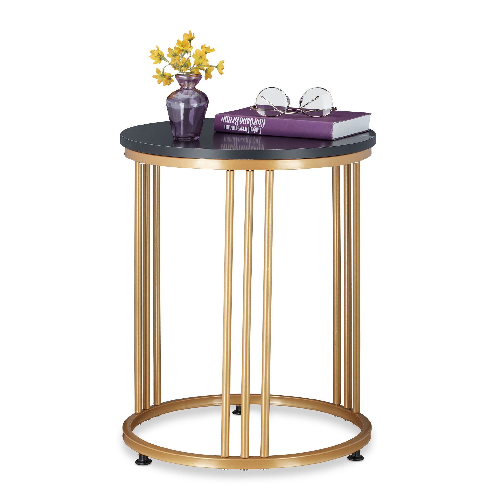 Beistelltisch MARMO Gold-Schwarz