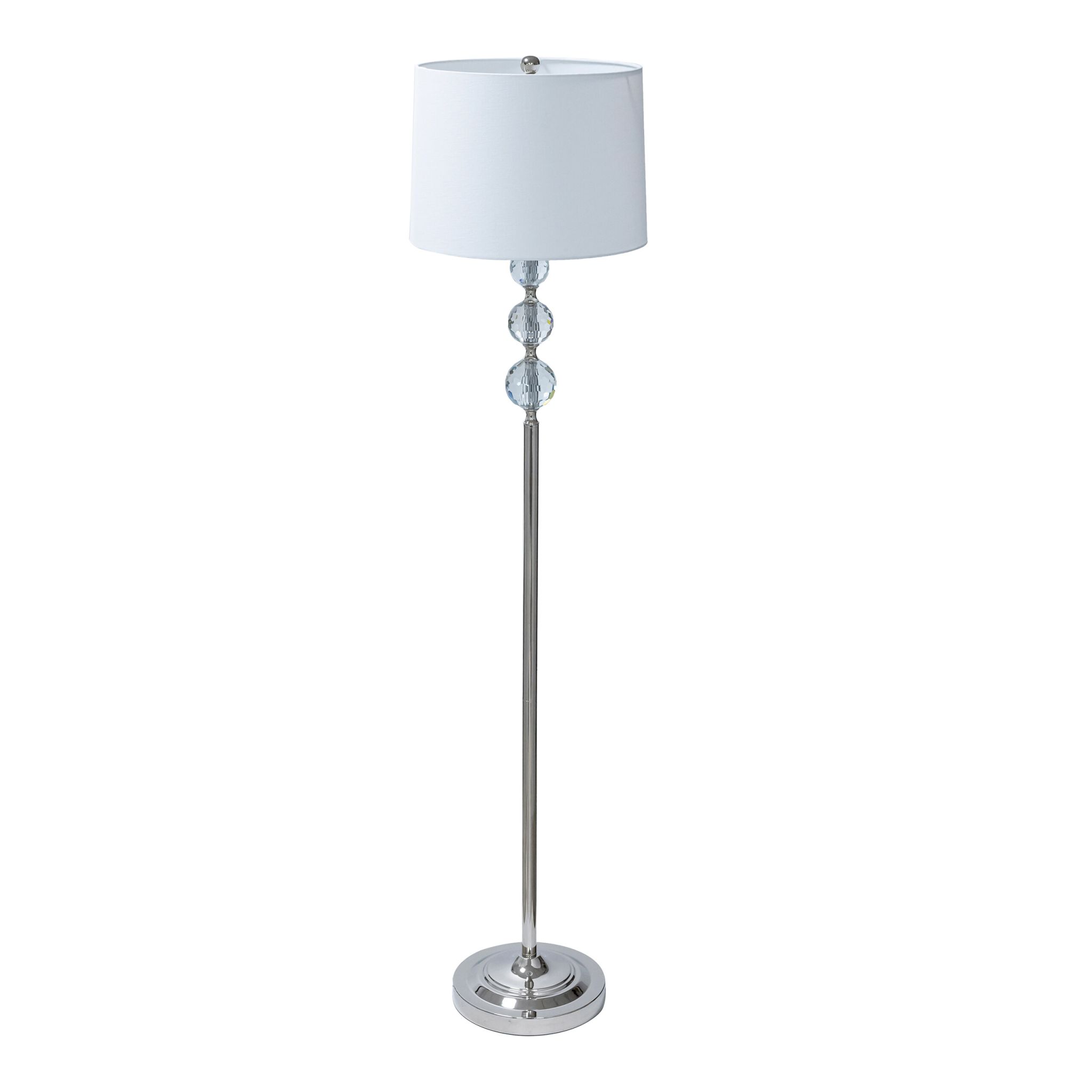 Stehlampe Kristall Weiss-Silber