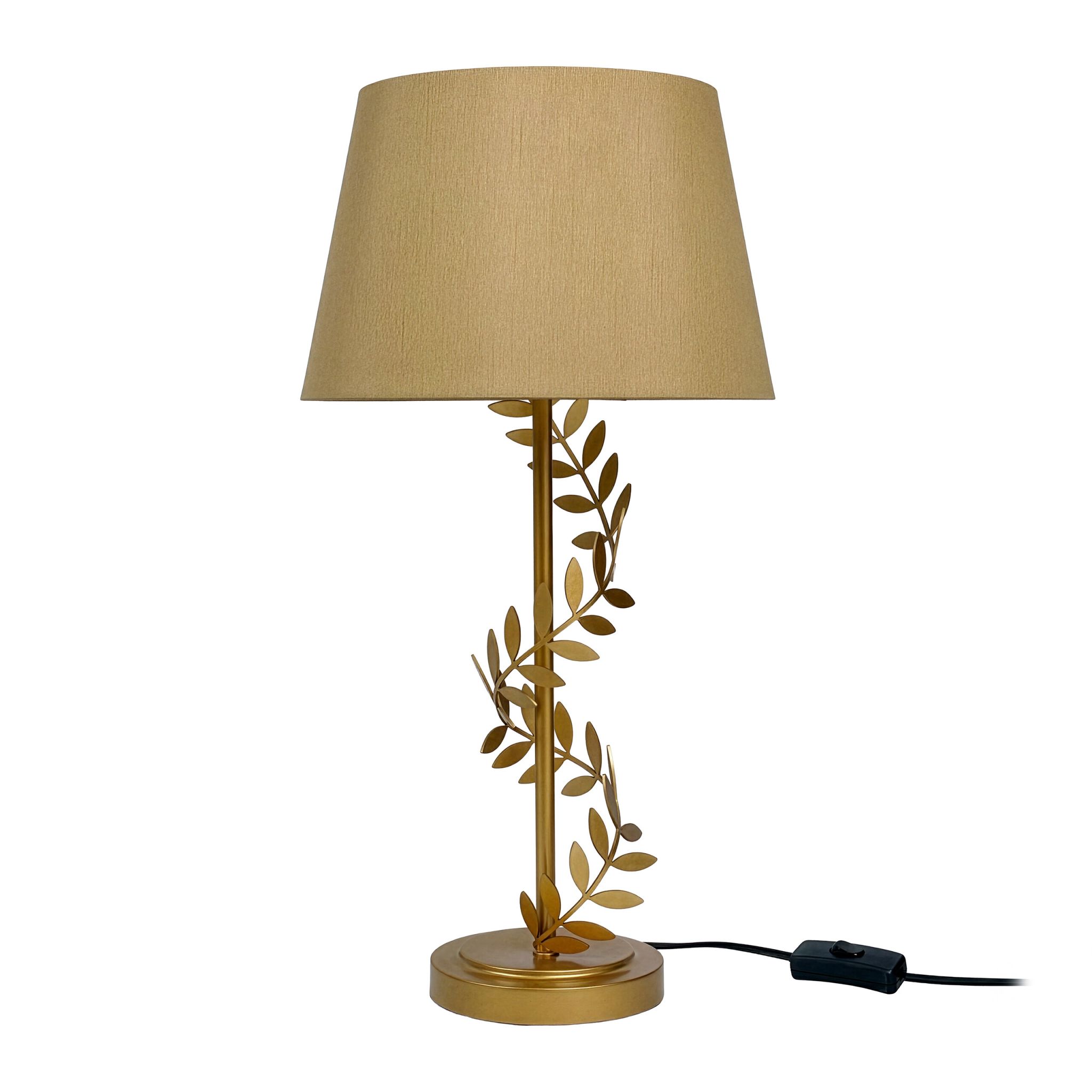 Tischlampe Lorbeerranke Gold-Schwarz