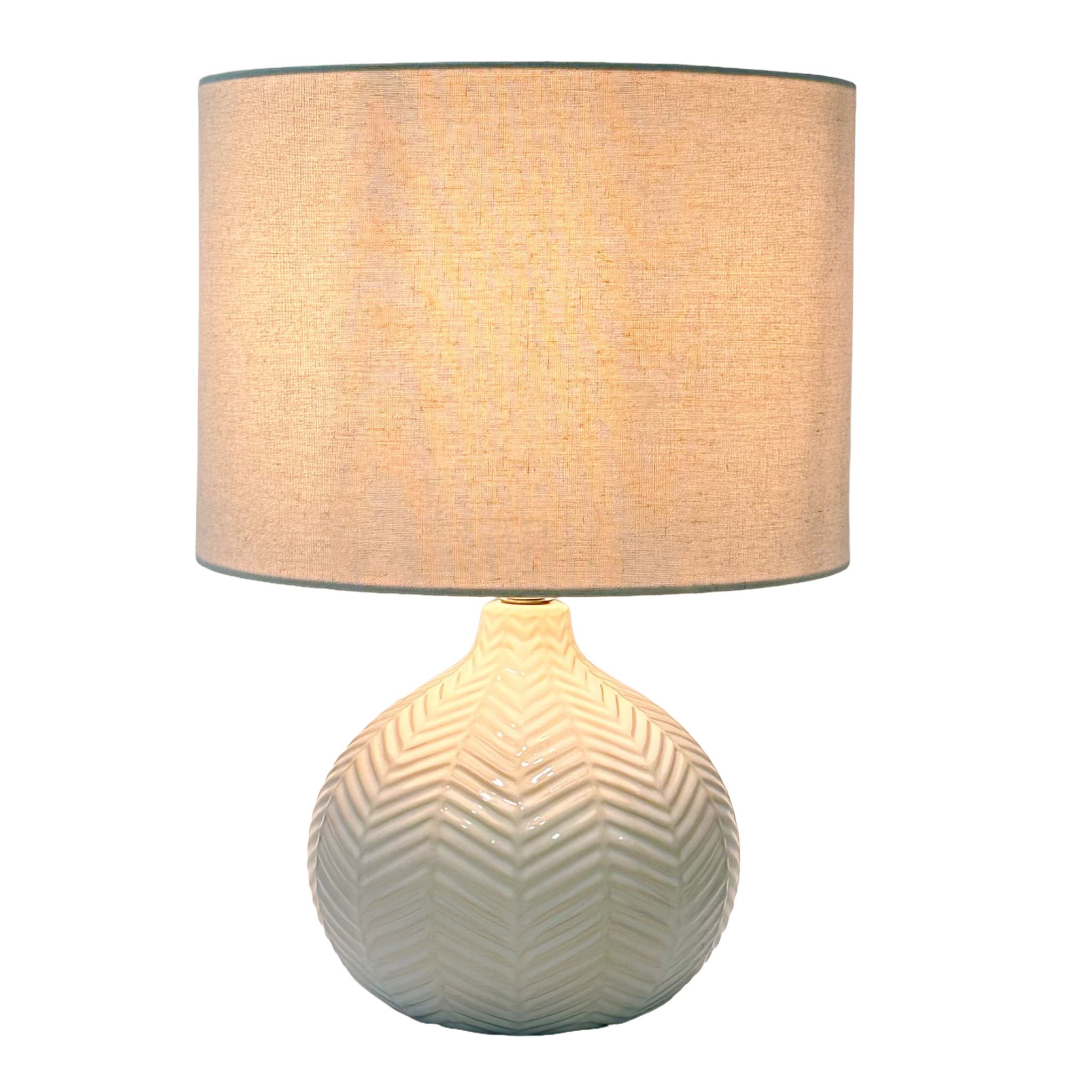Tischlampe Chevron-Muster Weiss
