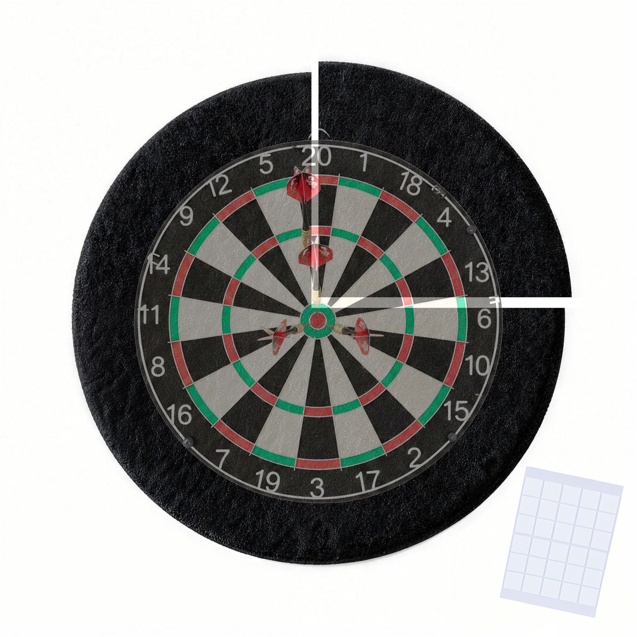 Dartscheibe Schutzring 4-teilig Filz Schwarz