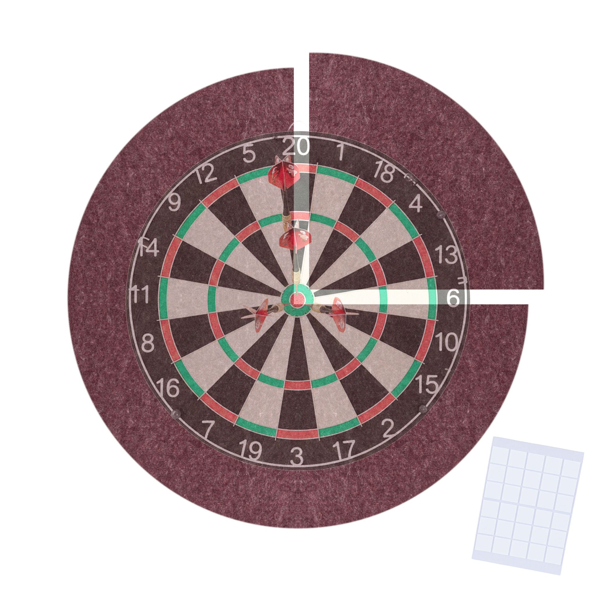 Dartscheibe Schutzring 4-teilig Filz Dunkelrot