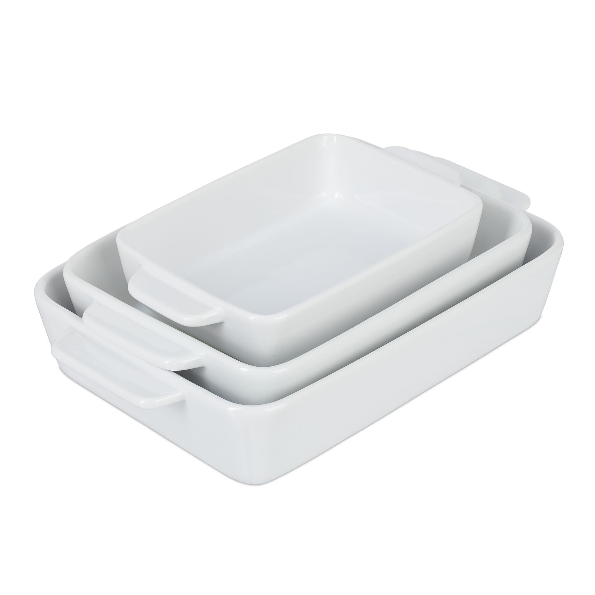 Keramik Auflaufform 3er-Set Weiss