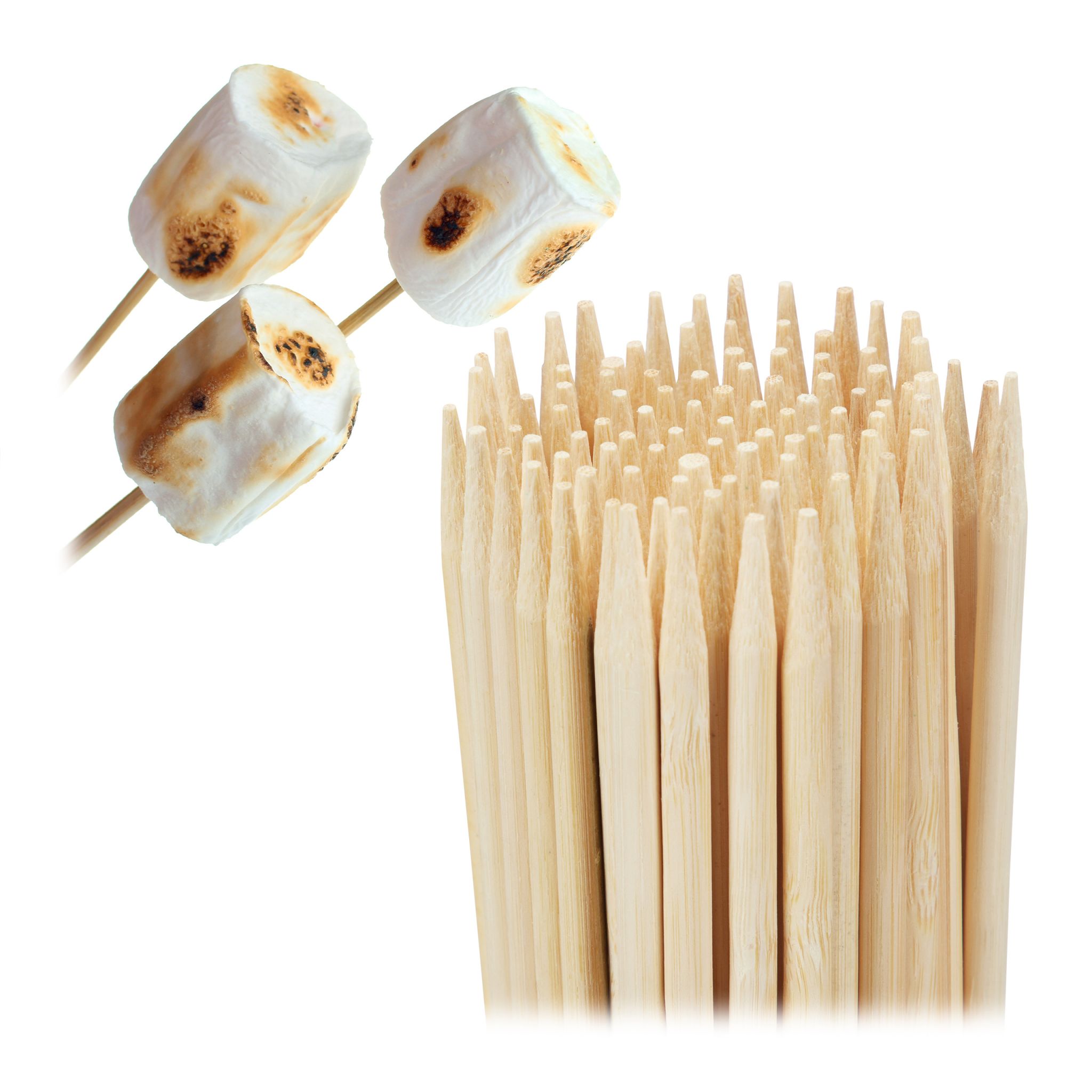 Holzspiesse Bambus 300er-Set lang Hellbraun