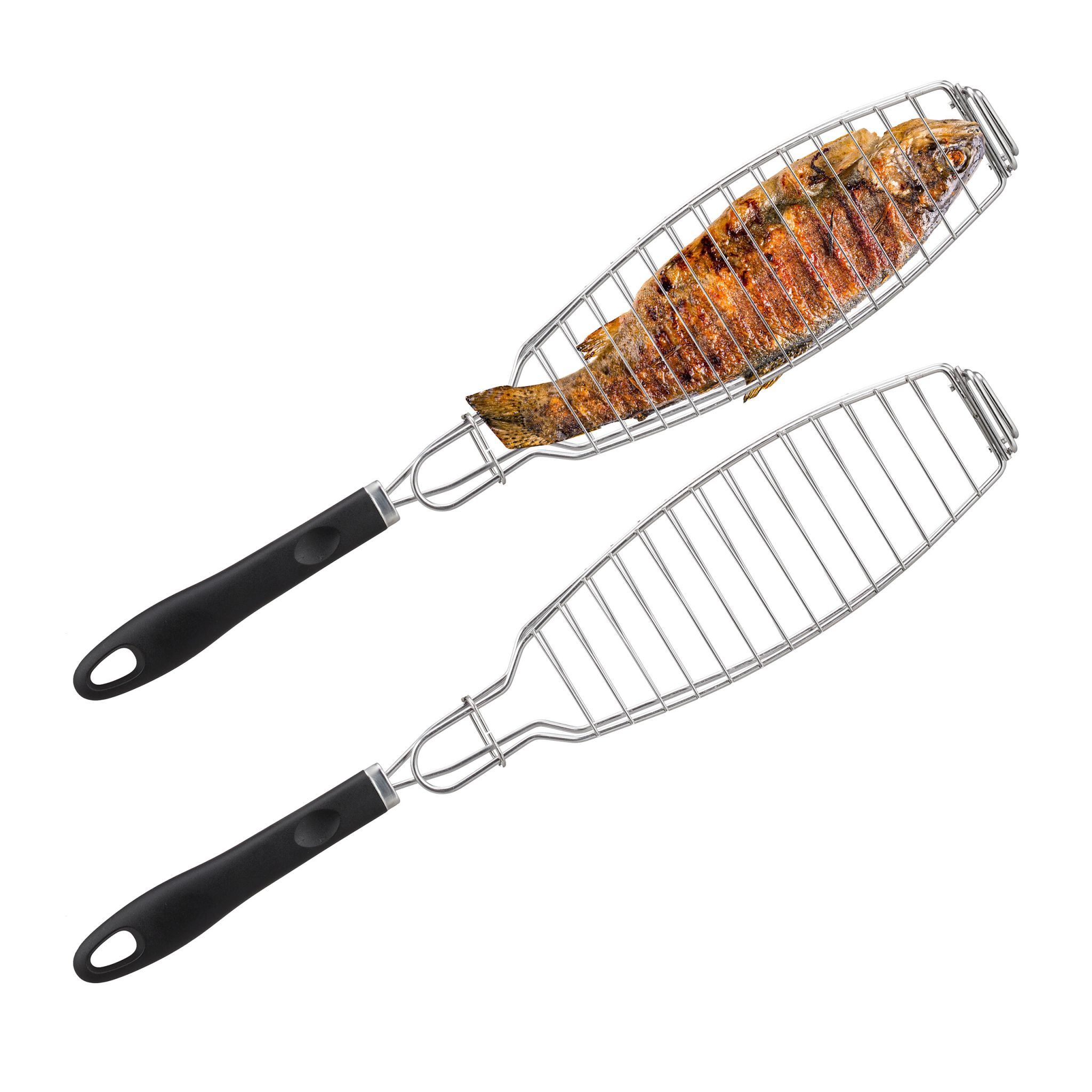 Fischbräter 2er-Set Schwarz-Silber
