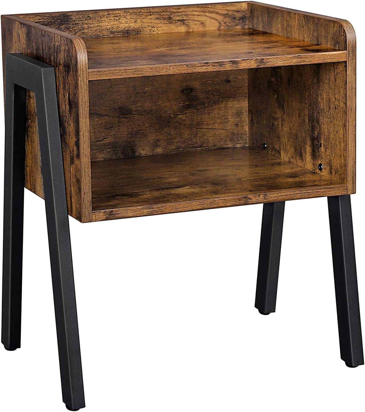 Nachttisch Industrie-Design mit Fach Vintagebraun