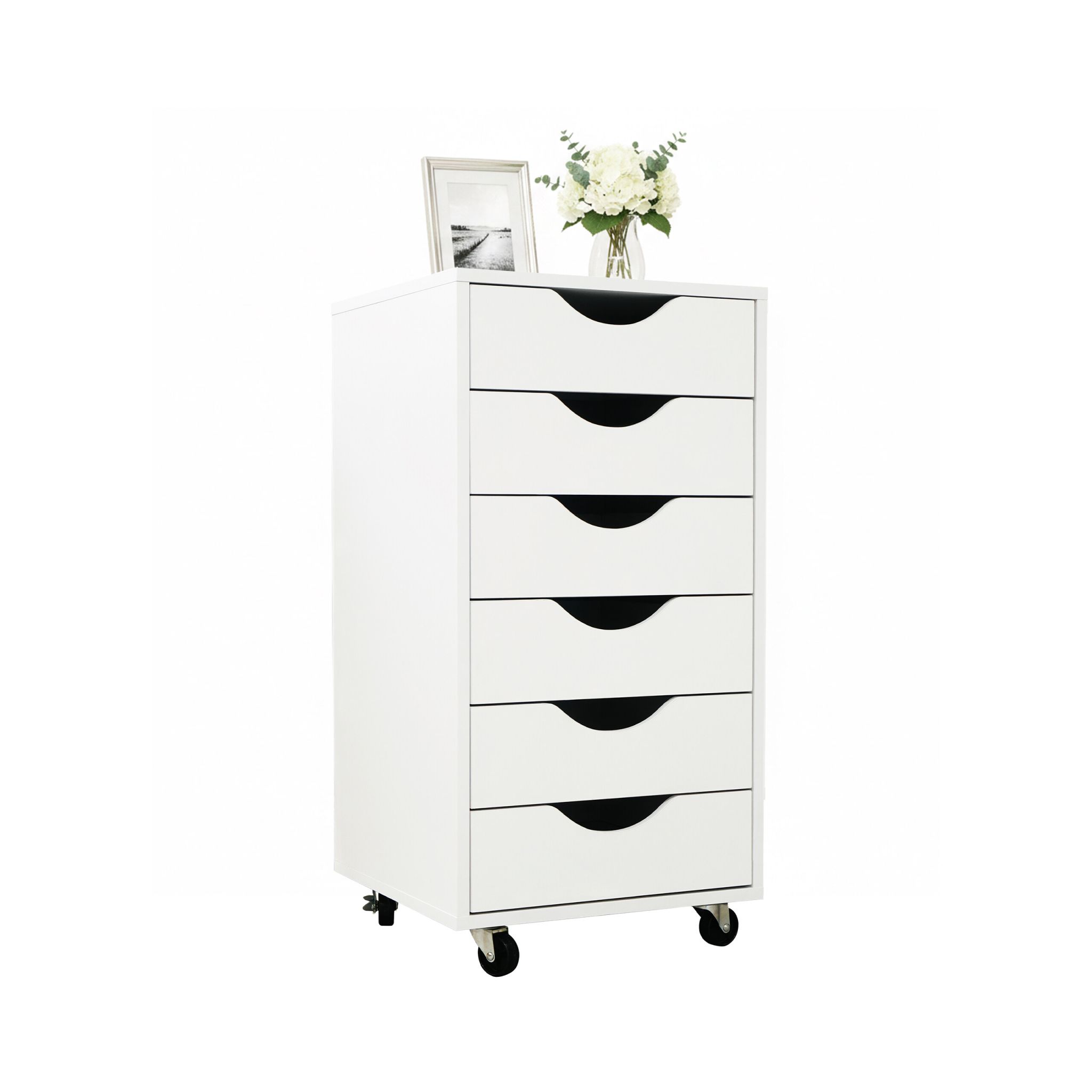 Rollcontainer 6 Schubladen Weiss