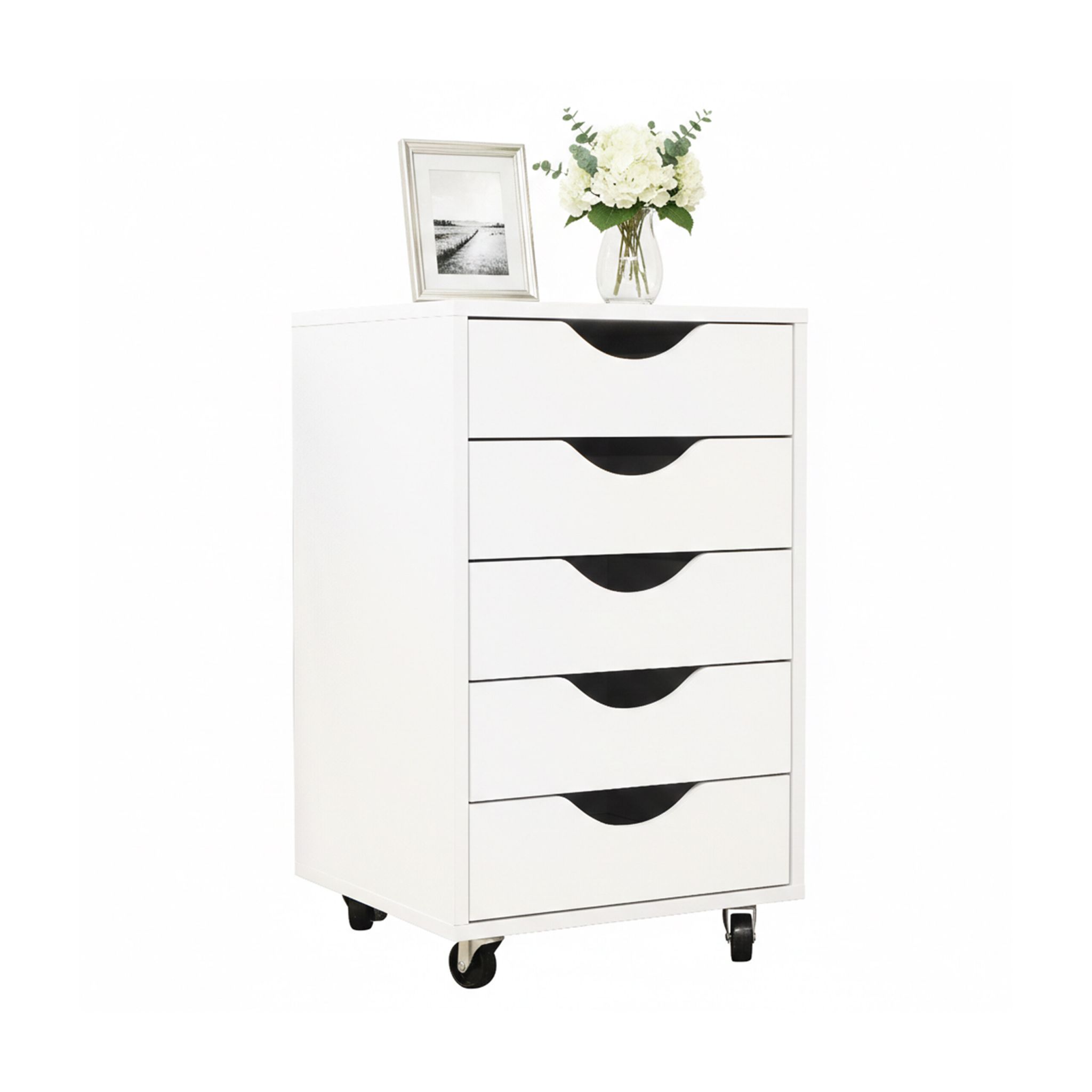 Rollcontainer 5 Schubladen Weiss
