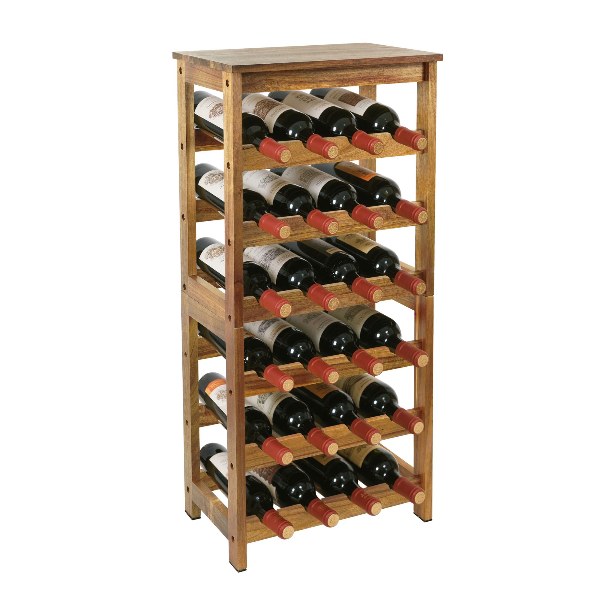 Weinregal Akazienholz 24 Flaschen Hellbraun