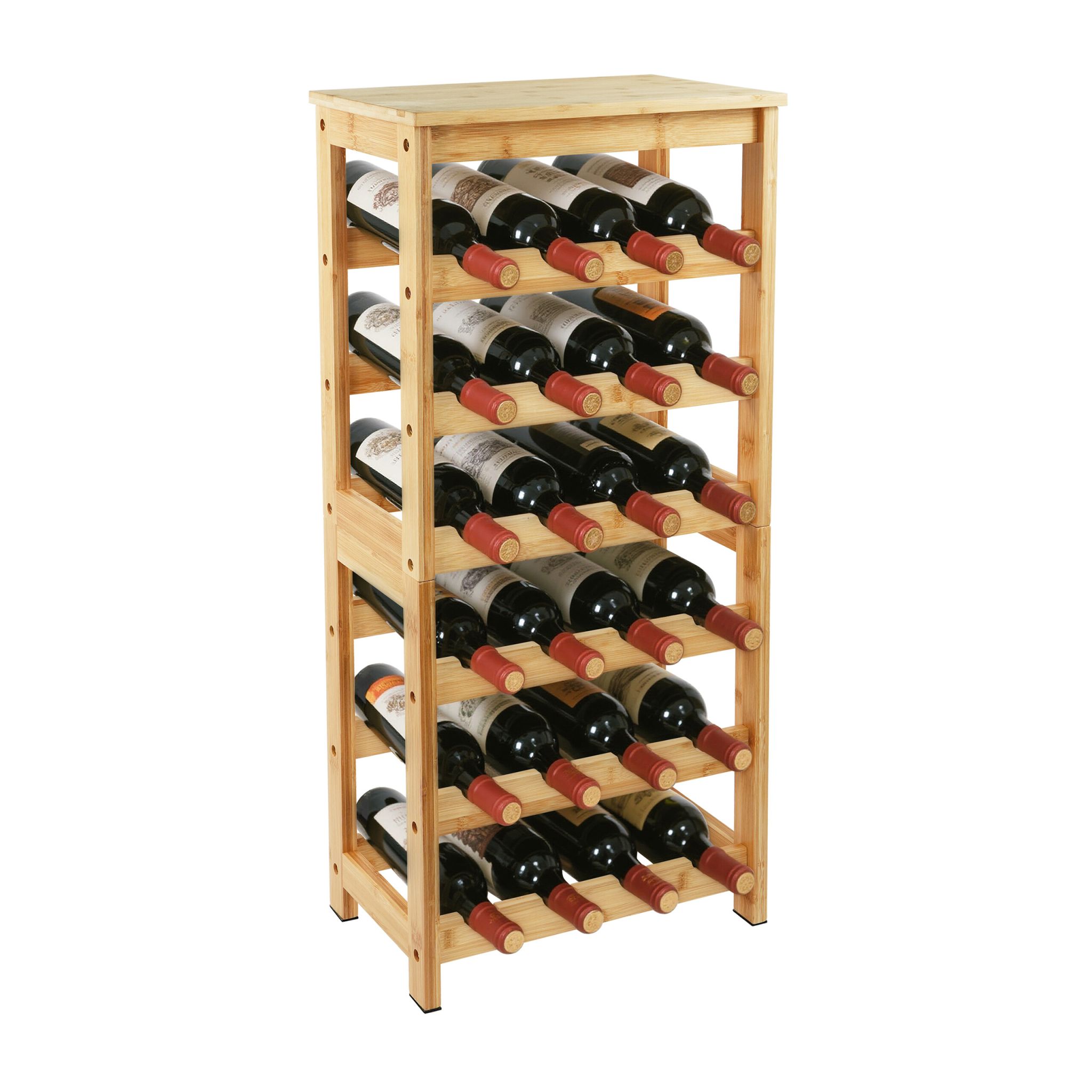 Weinregal Bambus 24 Flaschen Hellbraun