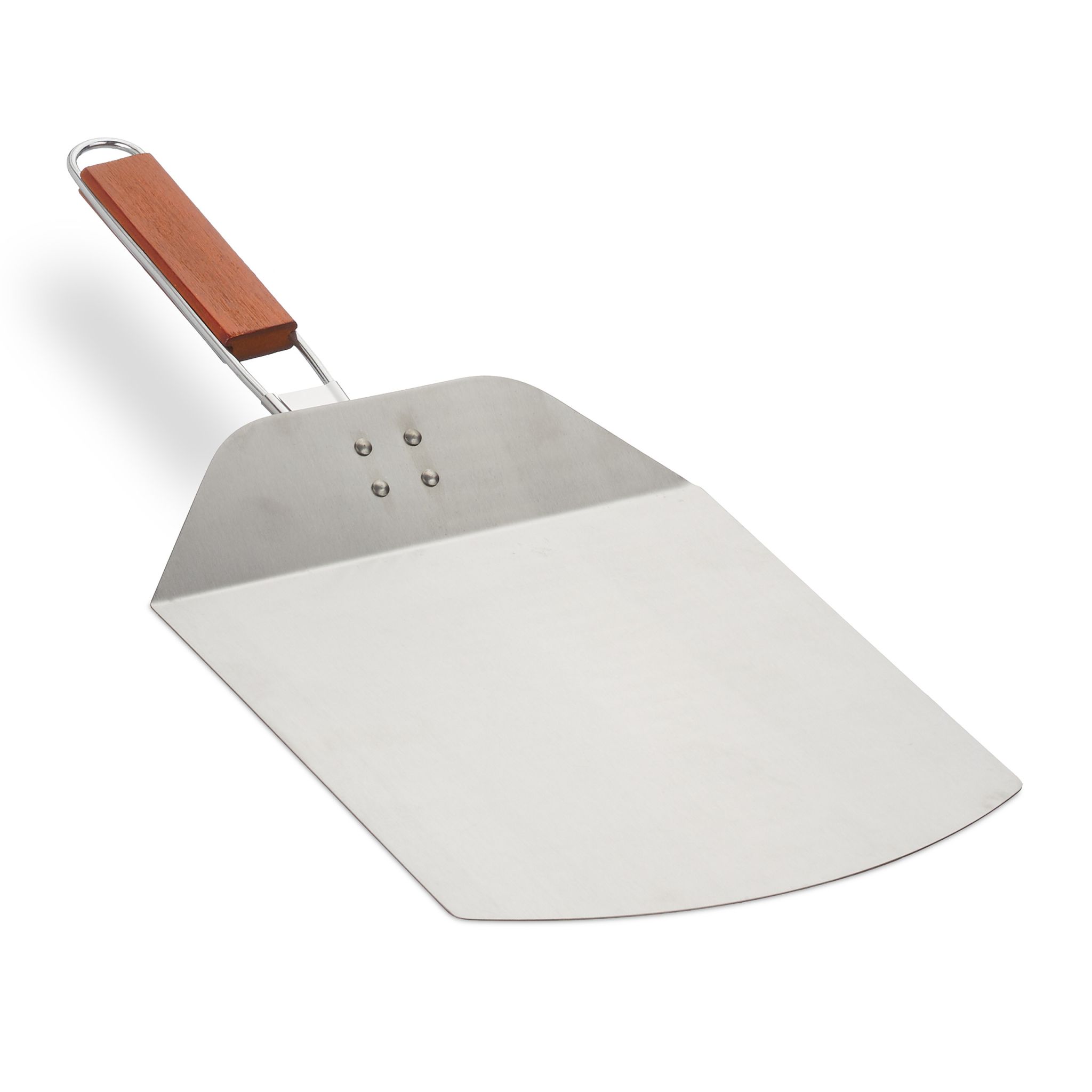 Pizzaschieber mit Holzgriff Braun-Silber