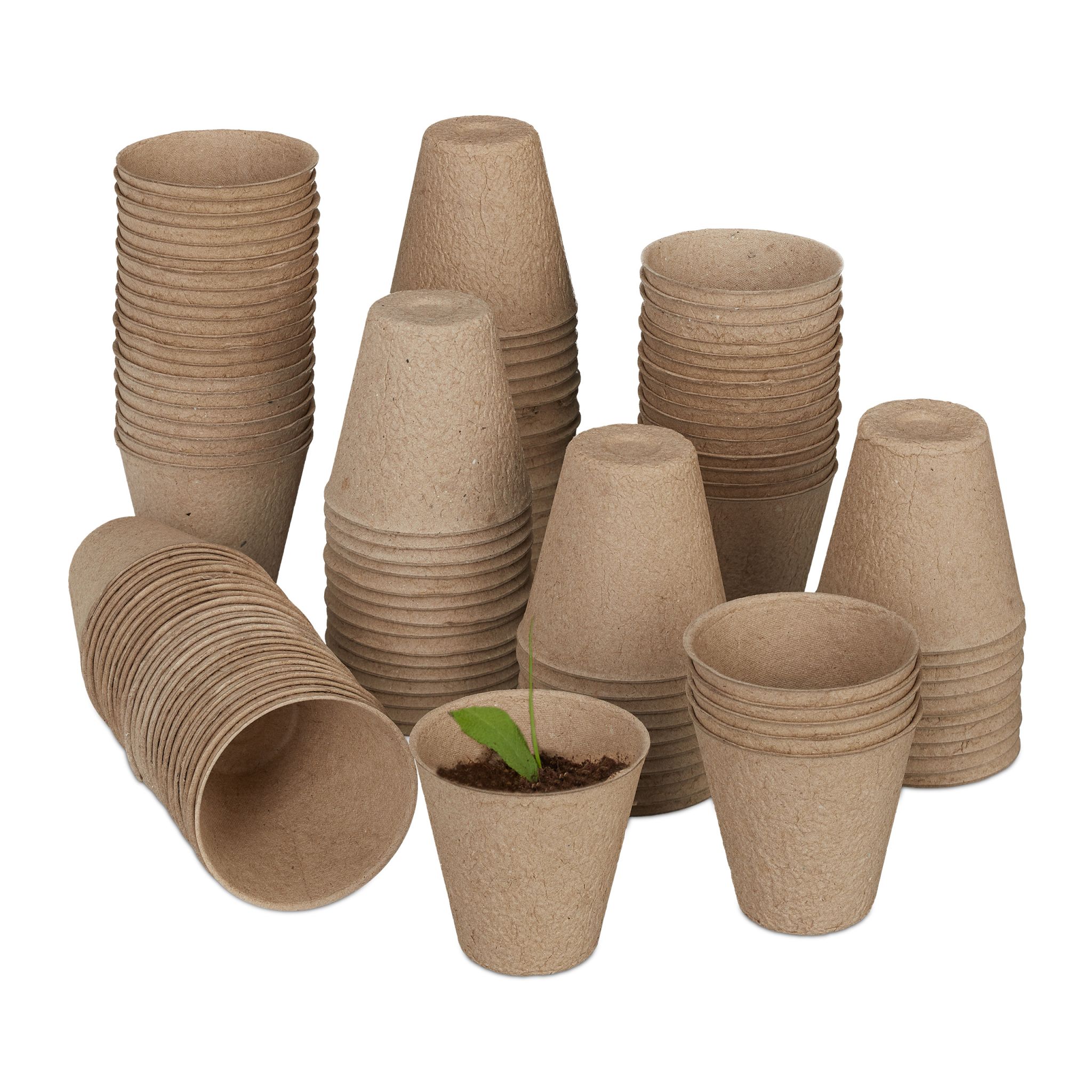 Anzuchttöpfe 120er-Set Beige