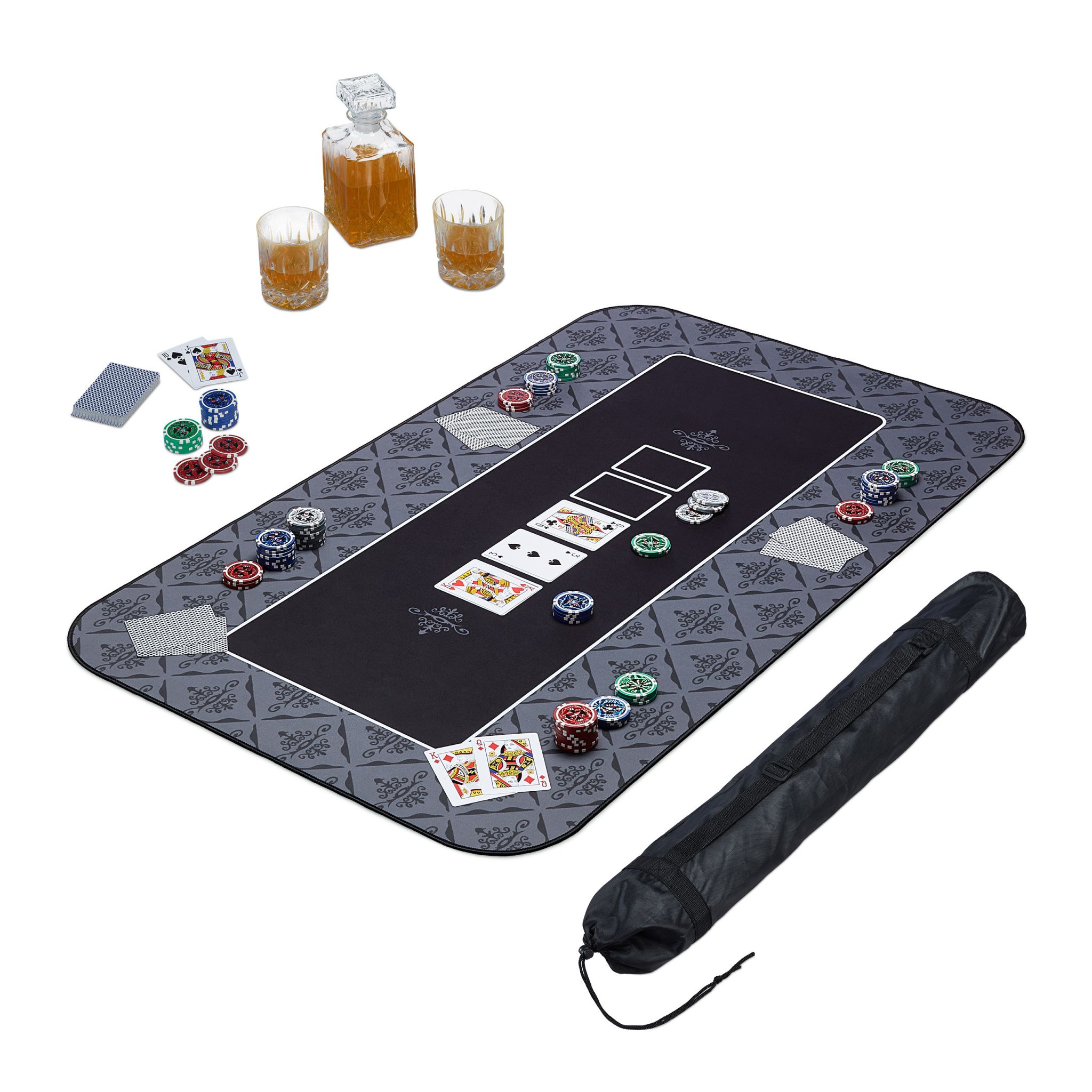 Pokermatte 100x60 Anthrazit-Weiss-Schwarz