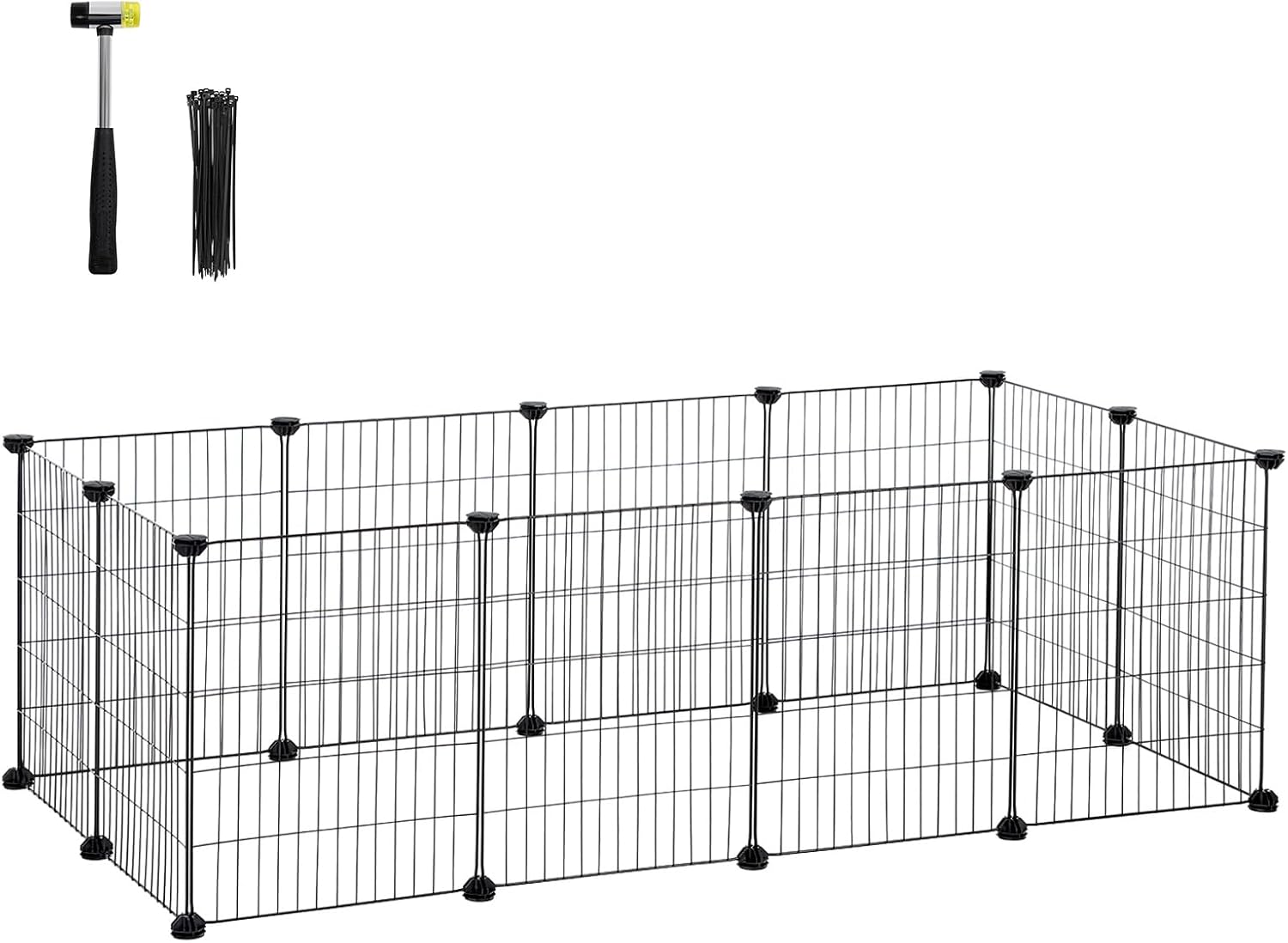 Freilauf Kleintiergehege Metallgitter Kaninchen Schwarz