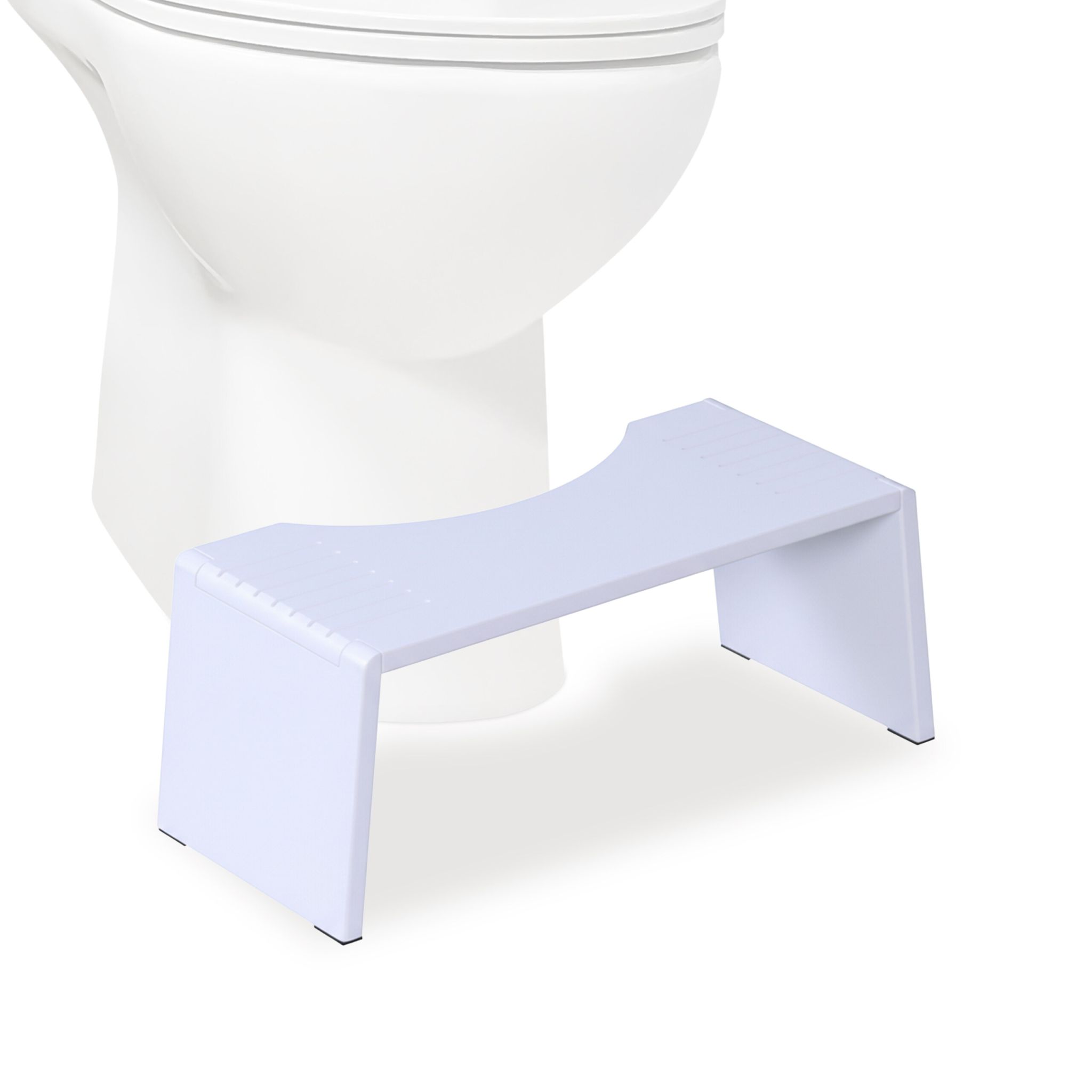 Klappbarer Toilettenhocker Bambus Weiss