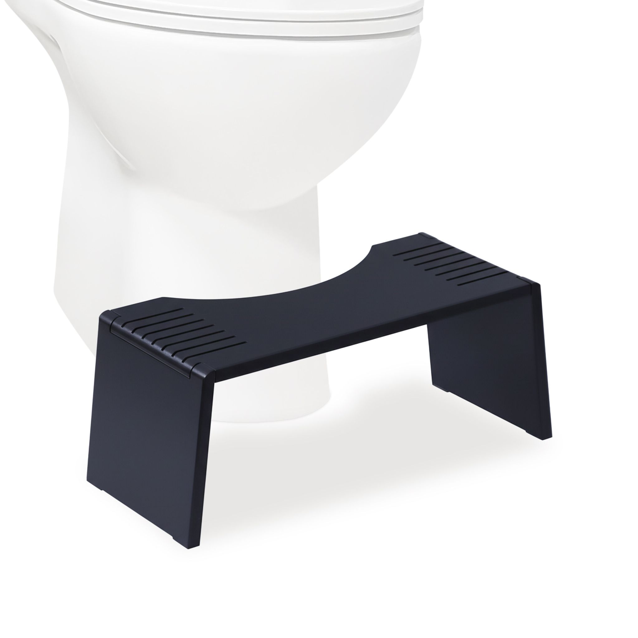 Klappbarer Toilettenhocker Bambus Schwarz
