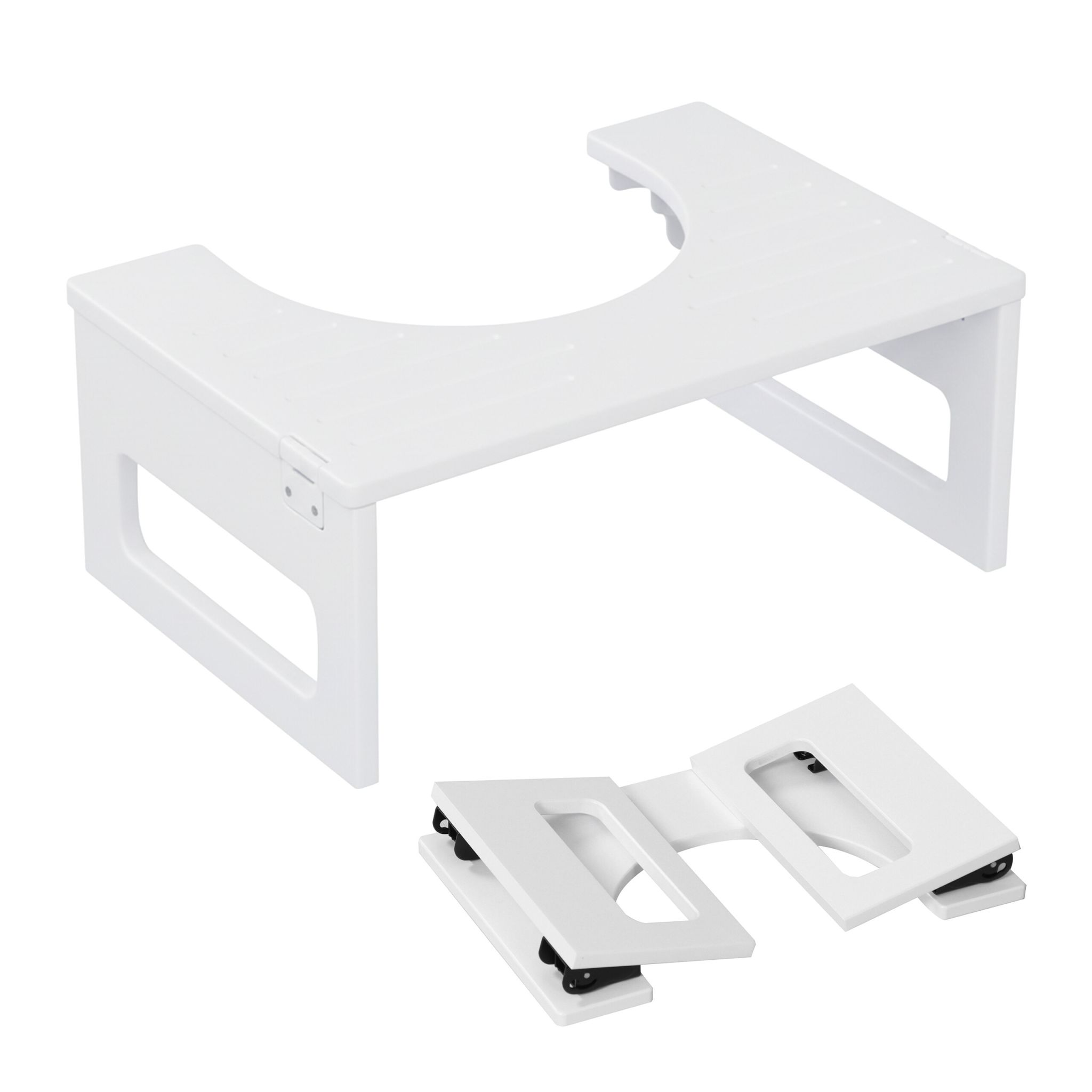 Klappbarer Toilettenhocker Bambus Weiss