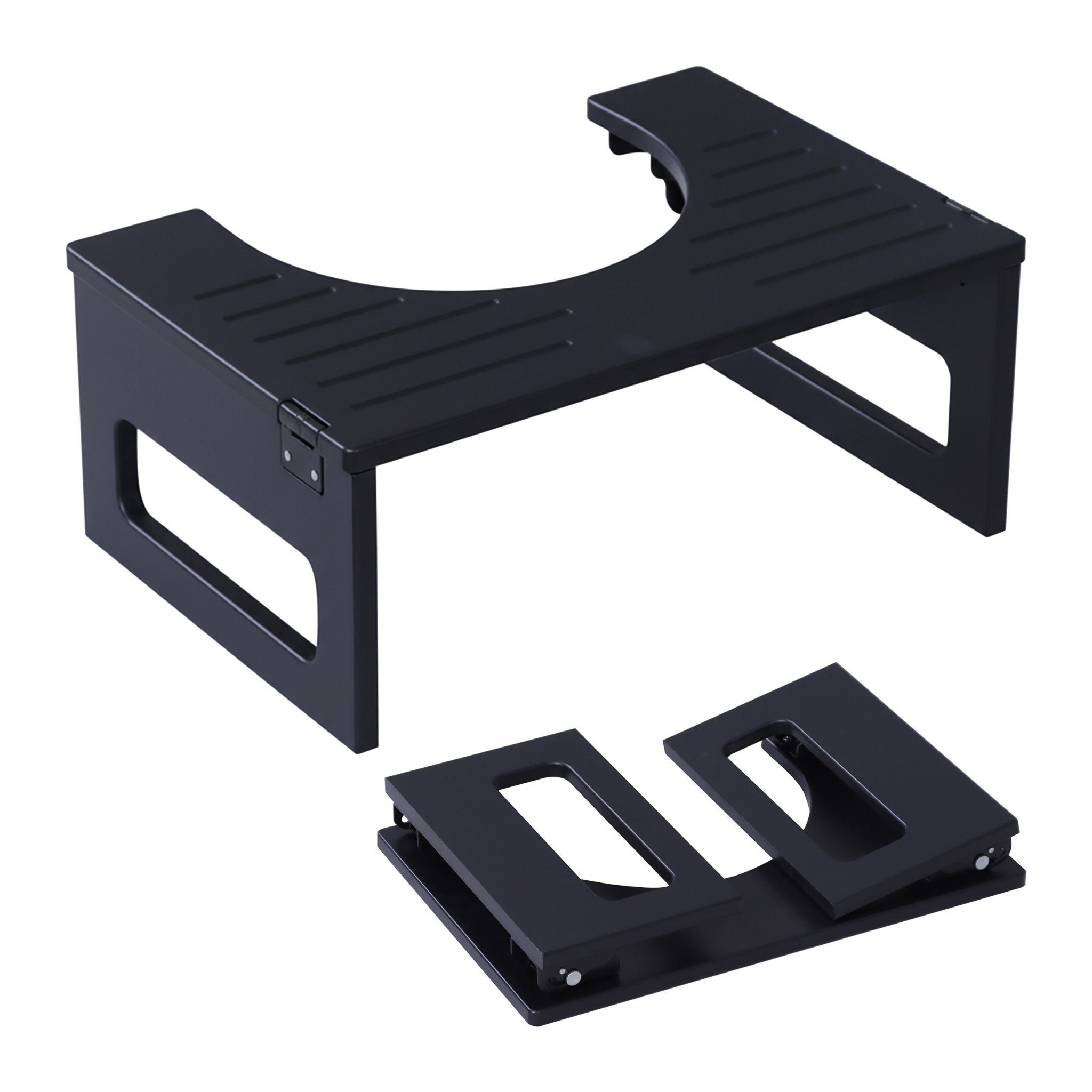 Klappbarer Toilettenhocker Bambus Schwarz