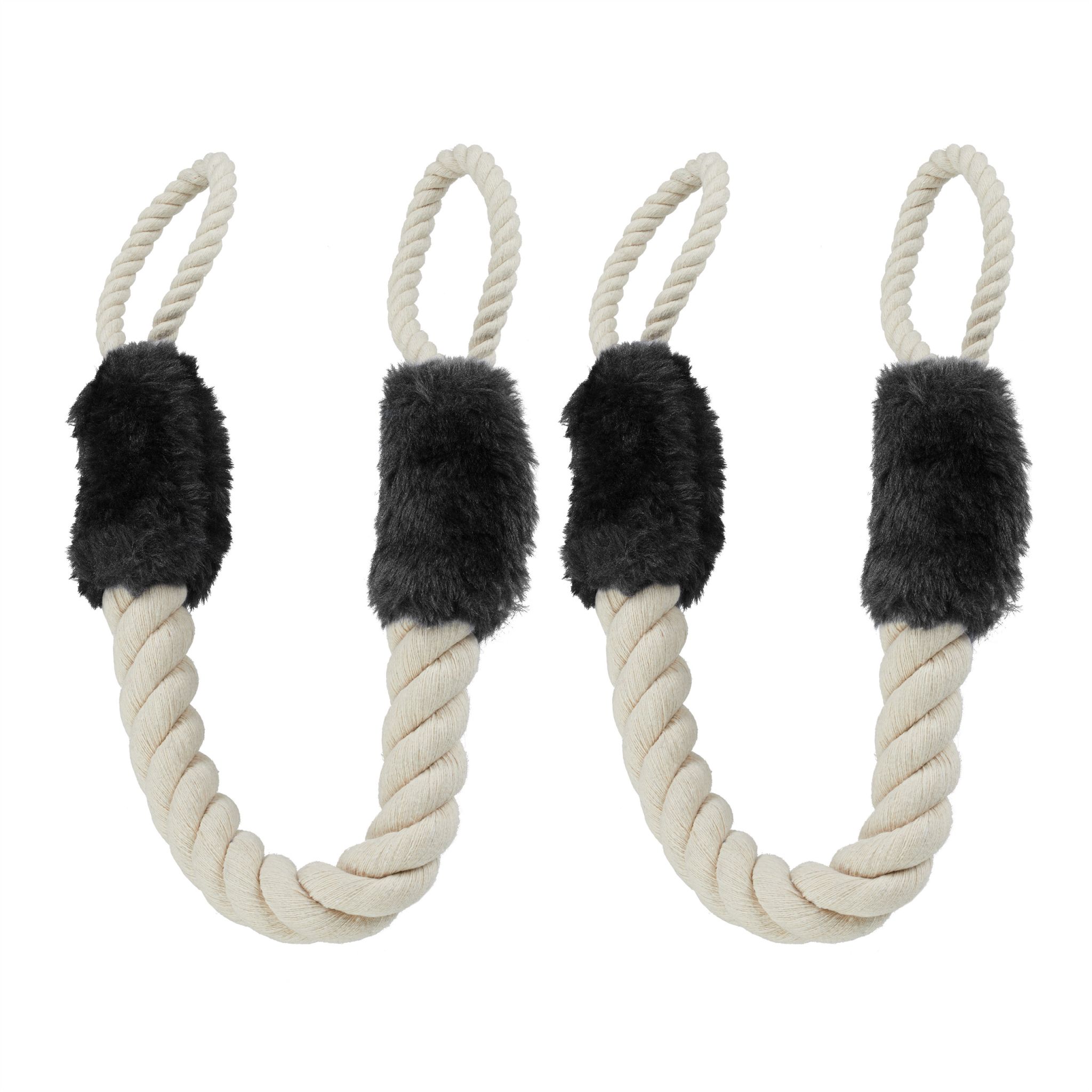 Türkordel Klemmschutz 2er-Set Beige-Schwarz