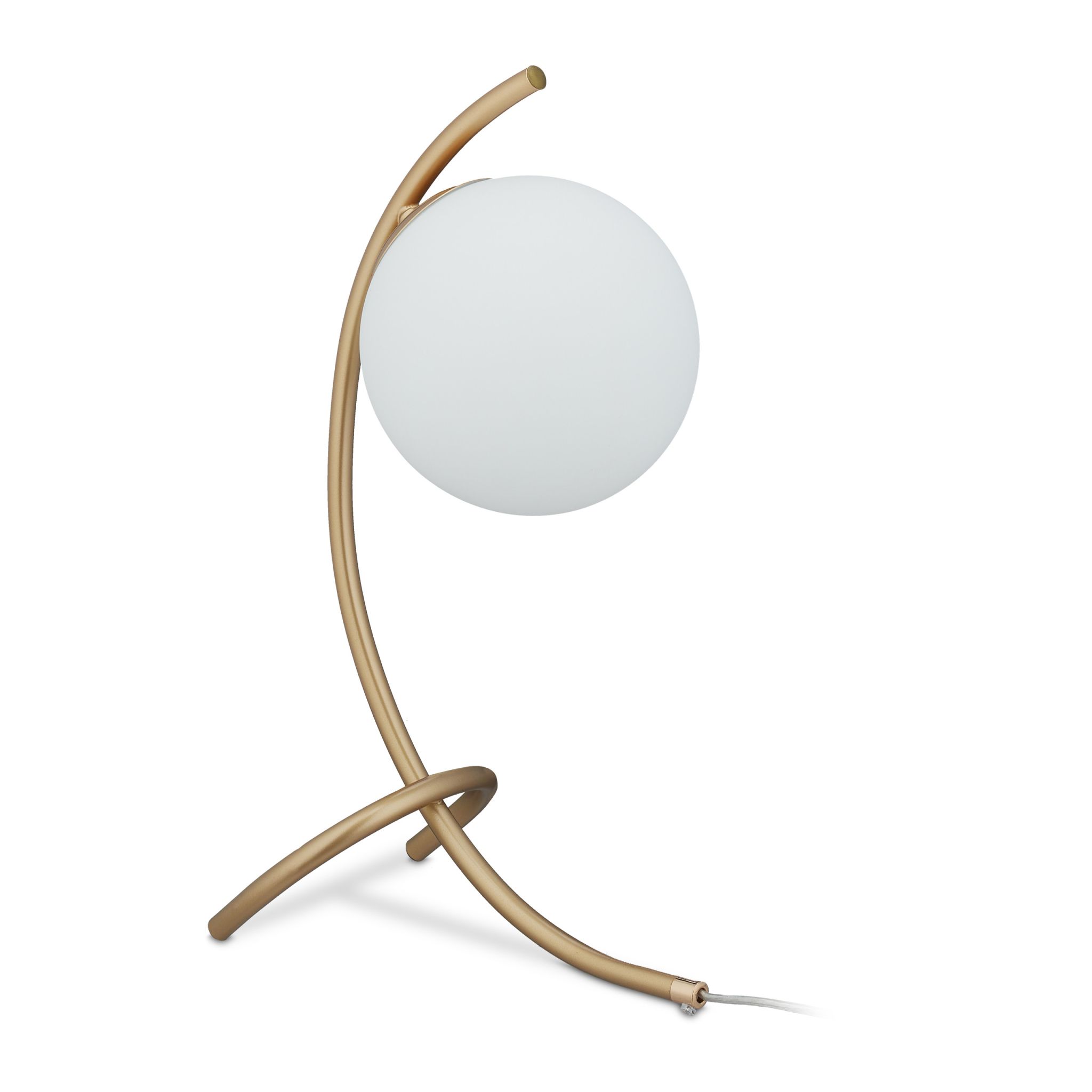 Tischlampe Kugel geschwungen Weiss-Gold